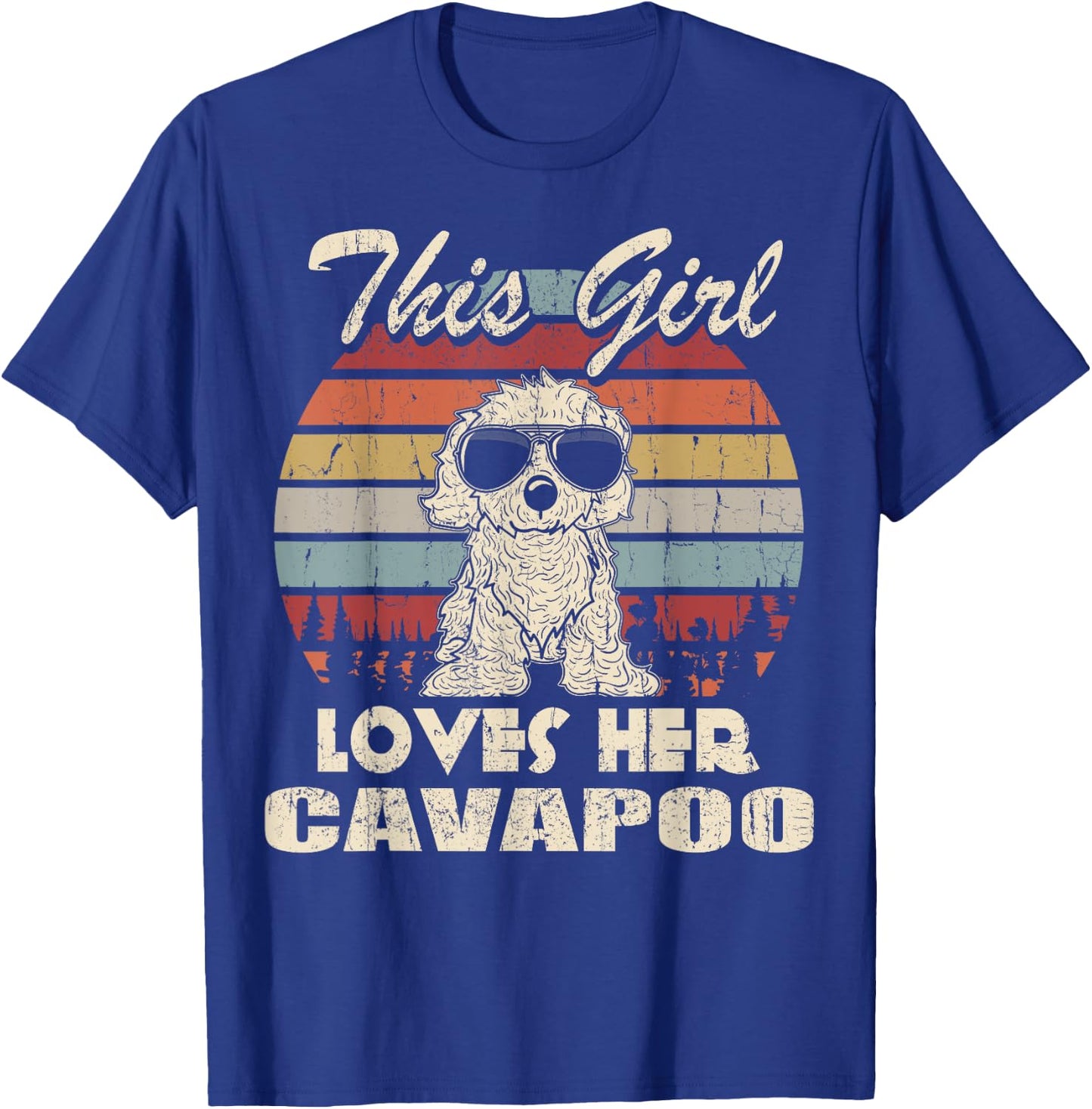 Cavapoo Girl Cool Vintage Retro for Dog Mom T-Shirt - T-Shirt | Royal