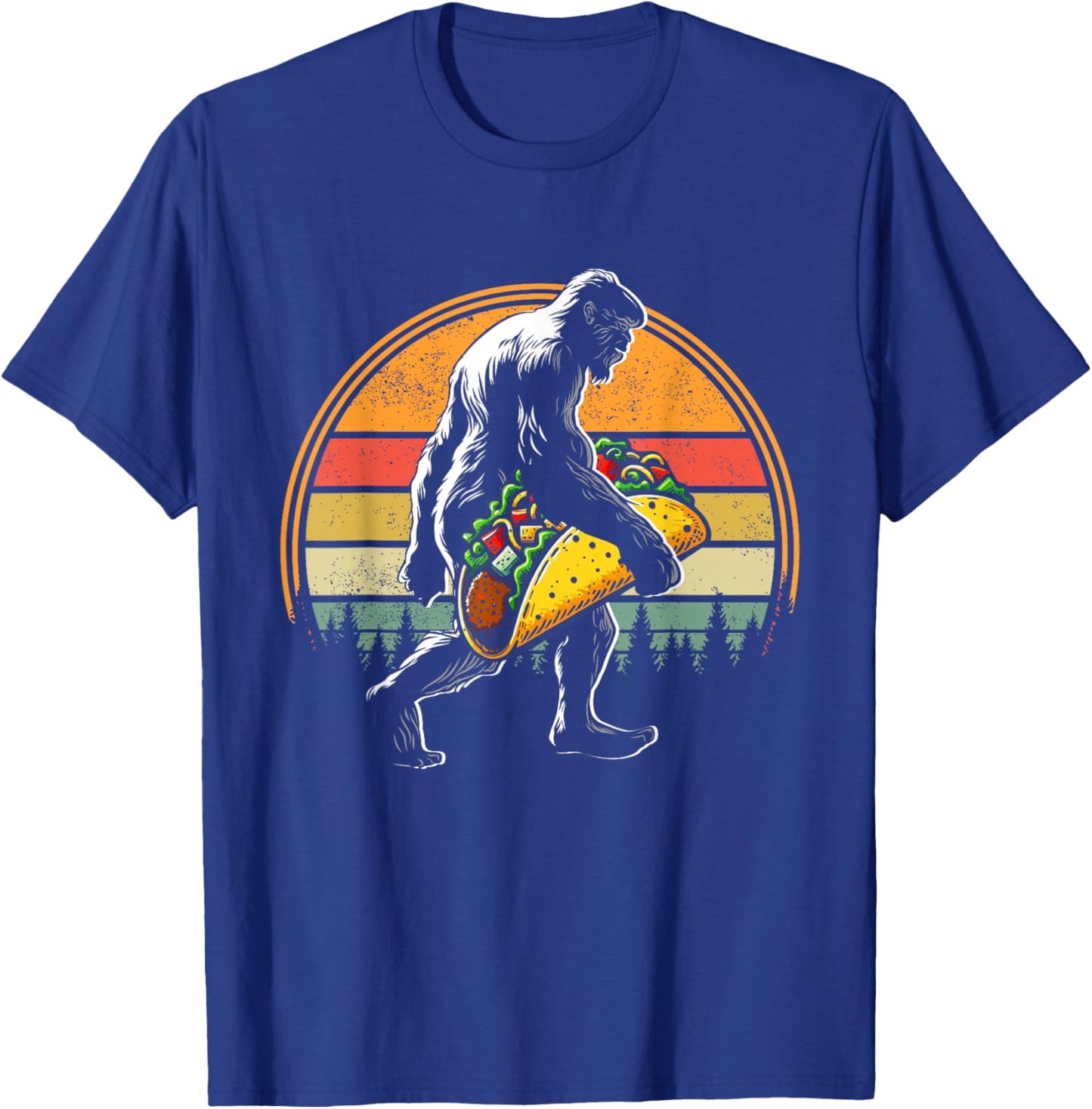 Sasquatch Bigfoot Carrying Taco Funny Cinco de Mayo Boys Men T-Shirt - T-Shirt | Royal