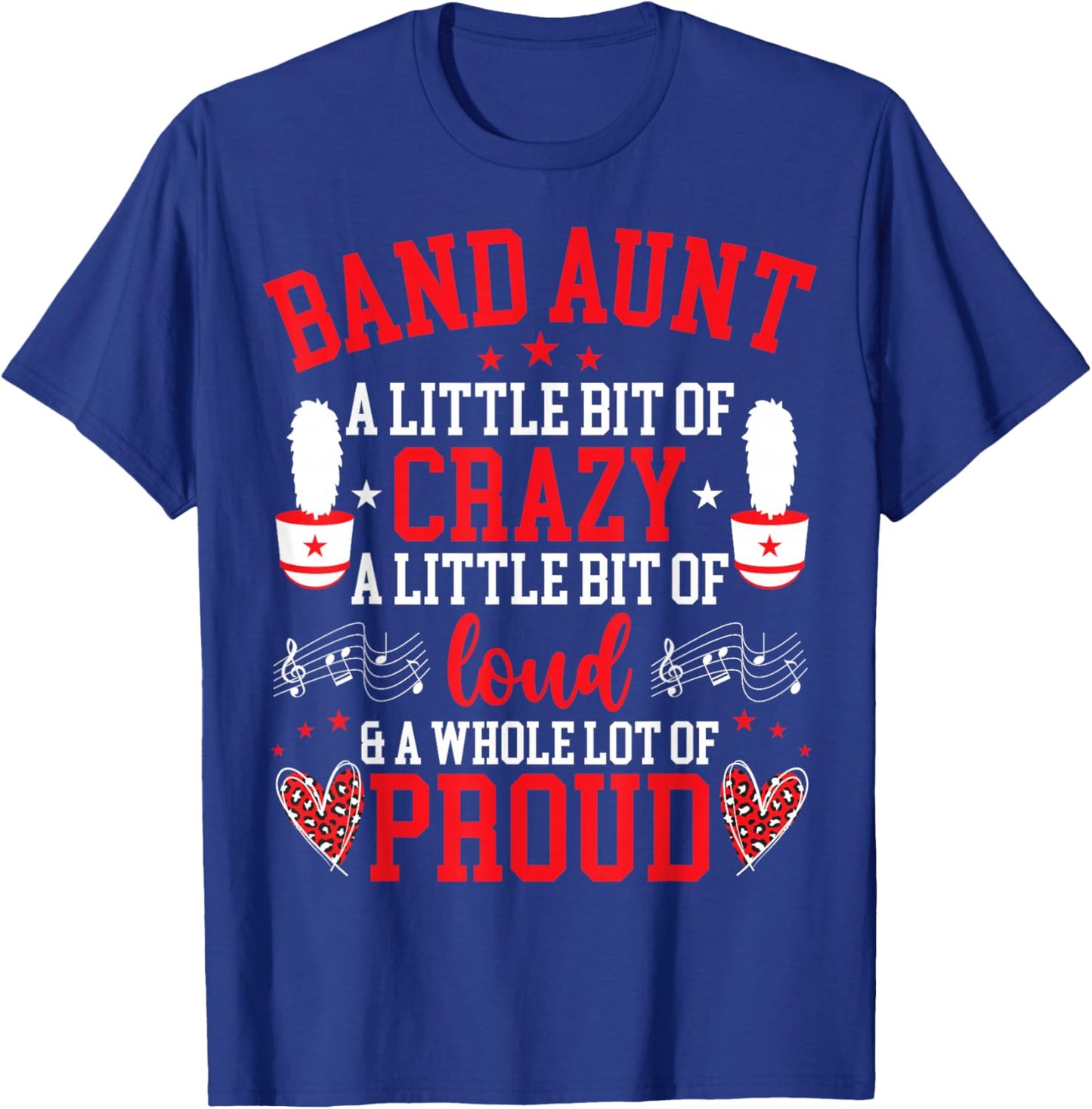 Band Aunt Proud Marching Band Aunt T-Shirt - T-Shirt | Royal