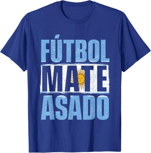 Futbol Mate Asado - Argentina Argentinian Soccer Lover T-Shirt - T-Shirt | Royal