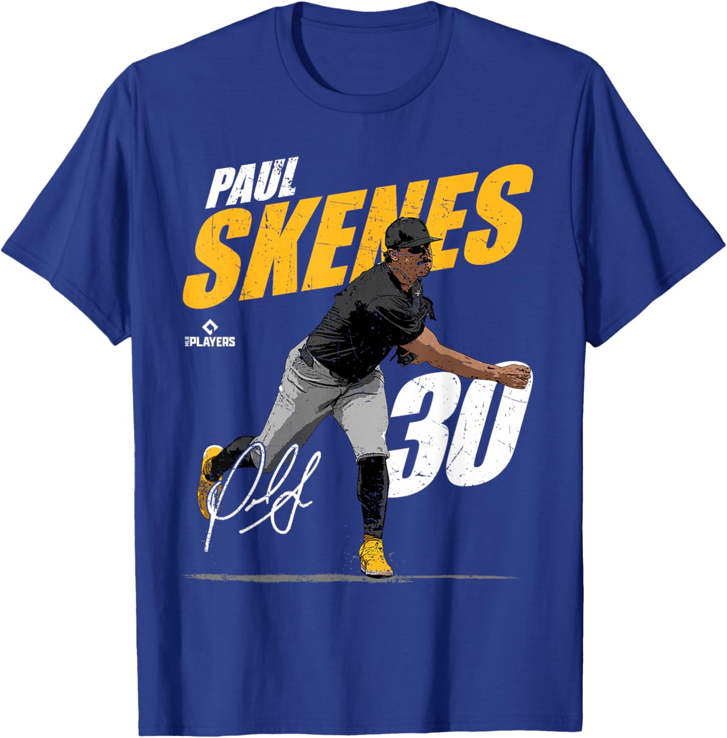 Paul Skenes | Pittsburgh Baseball Players | MLBPSK3001 T-Shirt - T-Shirt | Royal