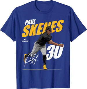 Paul Skenes | Pittsburgh Baseball Players | MLBPSK3001 T-Shirt - T-Shirt | Royal