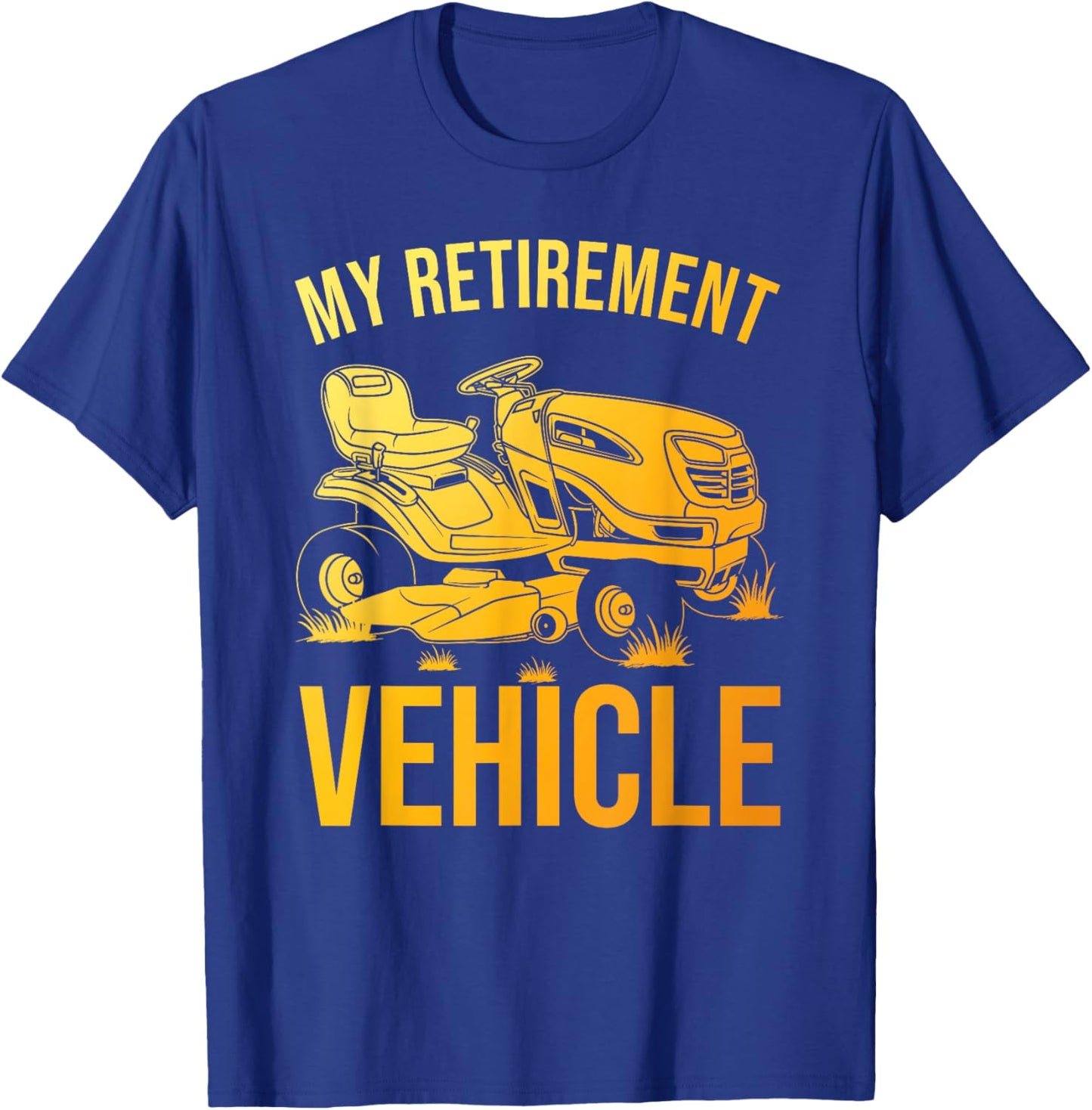 Best Lawn Mowing Art Dad Retired Gardener Lawn Mower T-Shirt - T-Shirt | Royal