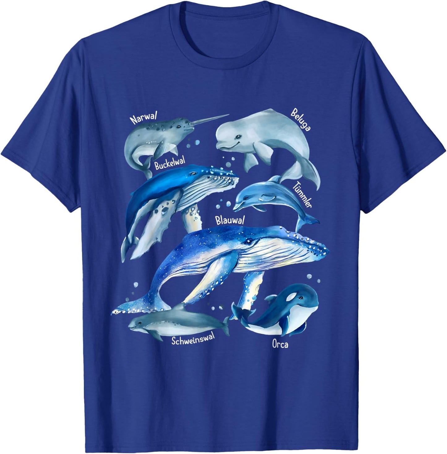 Types Of Whales - Whale Breeds - Whale Species Biology Guide T-Shirt - T-Shirt | Royal