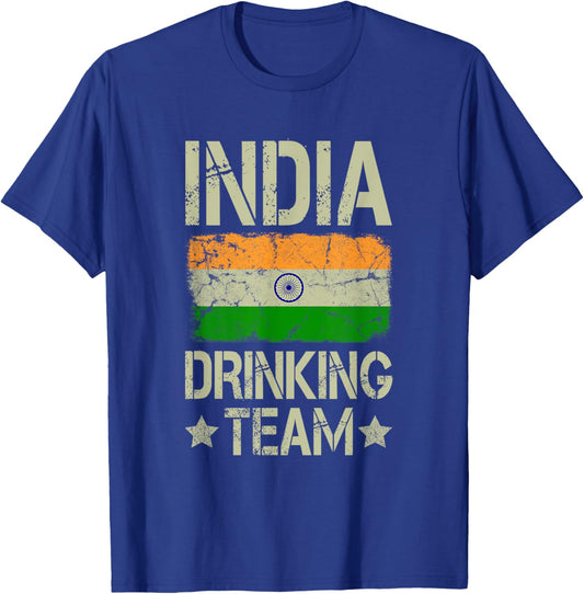 India Drinking Team Indian Flag Funny Drinking T-Shirt - T-Shirt | Royal