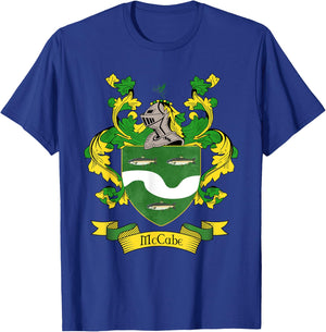 McCabe Coat of Arms | McCabe Surname Family Crest T-Shirt - T-Shirt | Royal