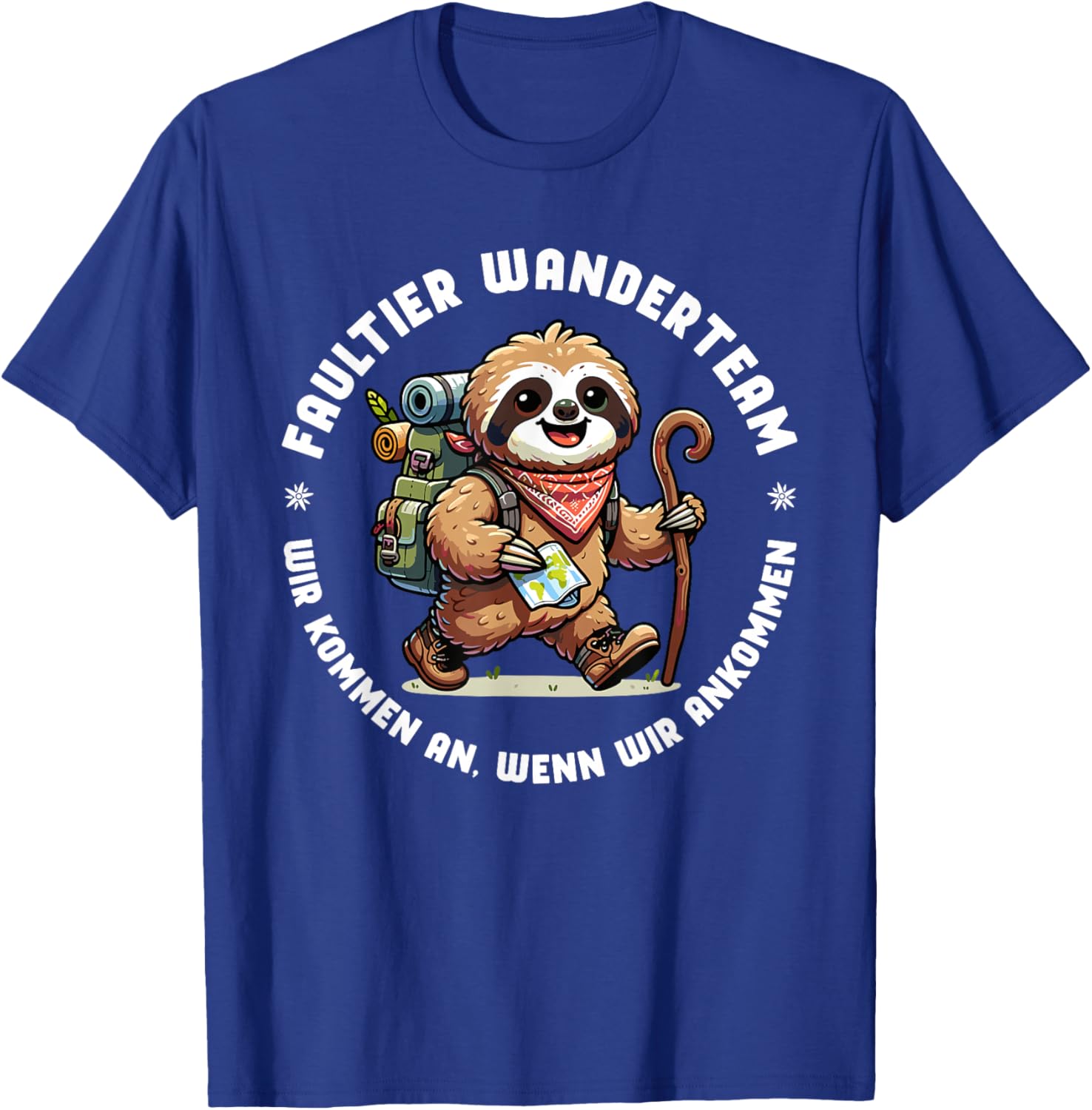 Faultier Wanderteam Bergsteiger Trekking Outdoor Wanderer T-Shirt - T-Shirt | Royal