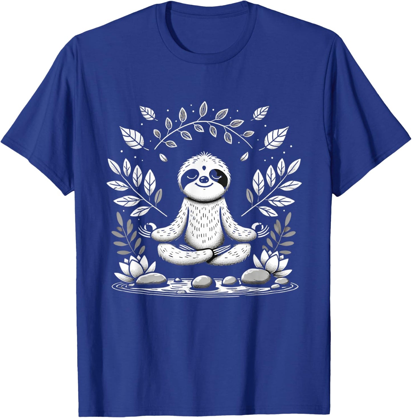 Cute Funny Sloth Meditating Meditation Peace Zen Sloth T-Shirt - T-Shirt | Royal
