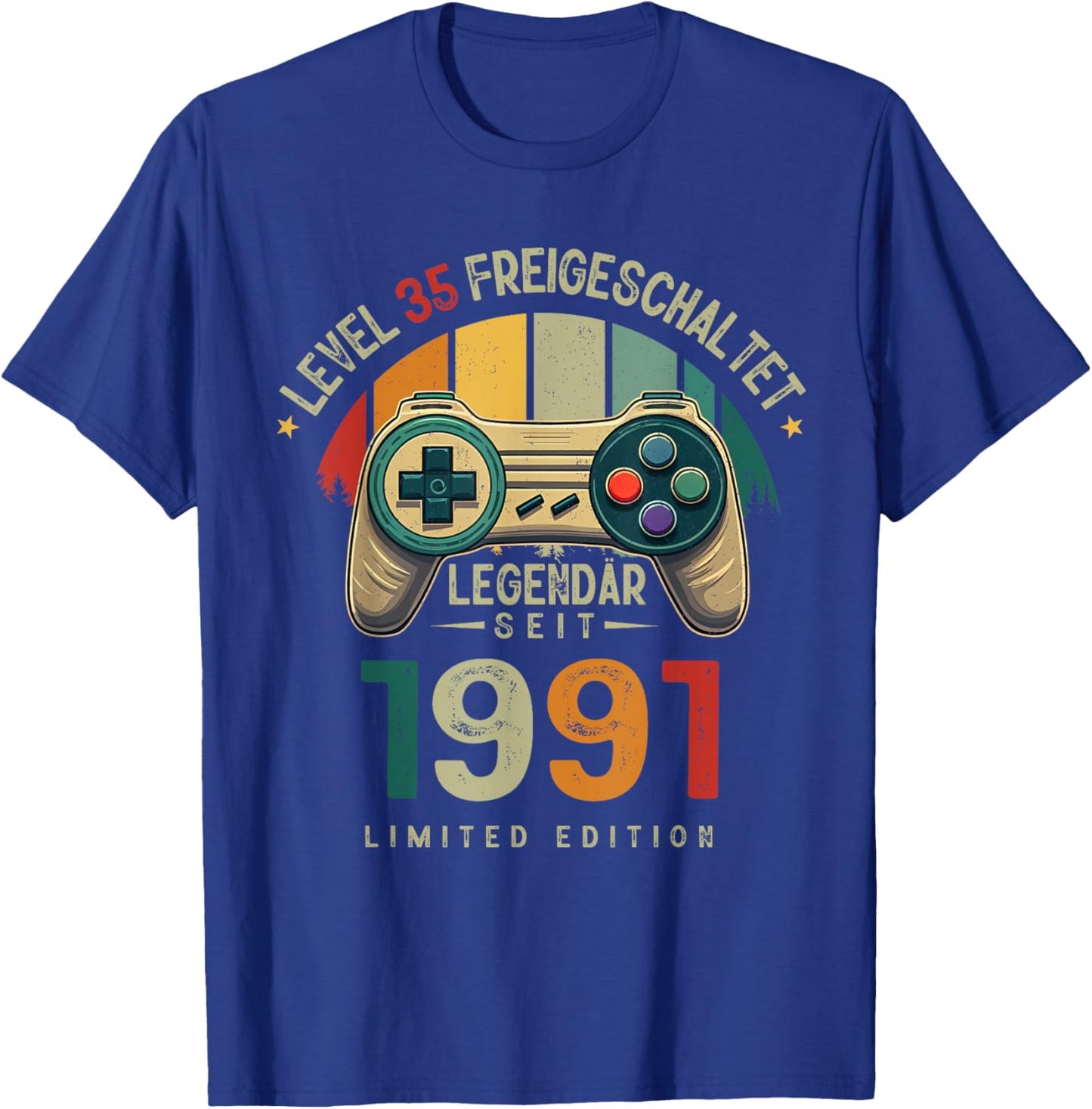 Level 35 Geburtstag Junge Gamer Mann Deko Jahrgang 1991 T-Shirt - T-Shirt | Royal