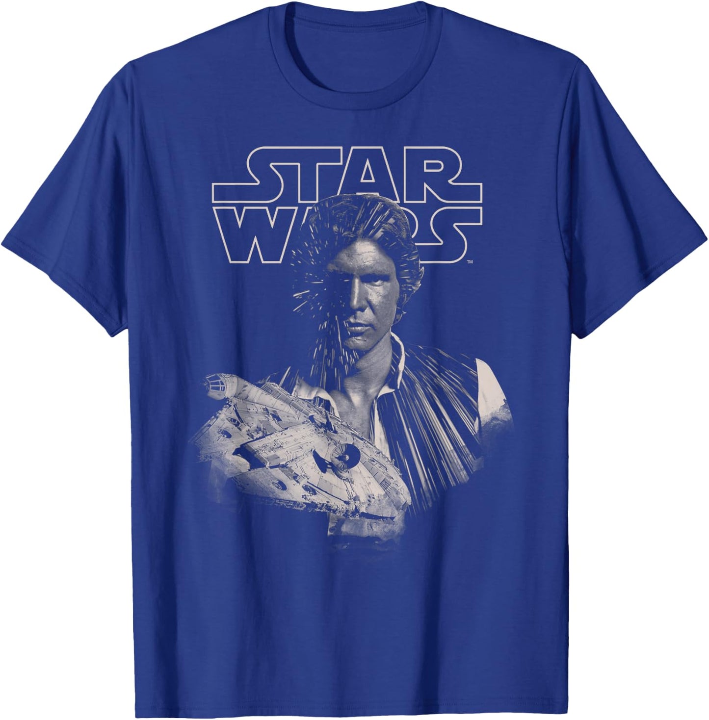 Star Wars Han Solo Millennium Falcon Portrait T-Shirt - T-Shirt | Royal