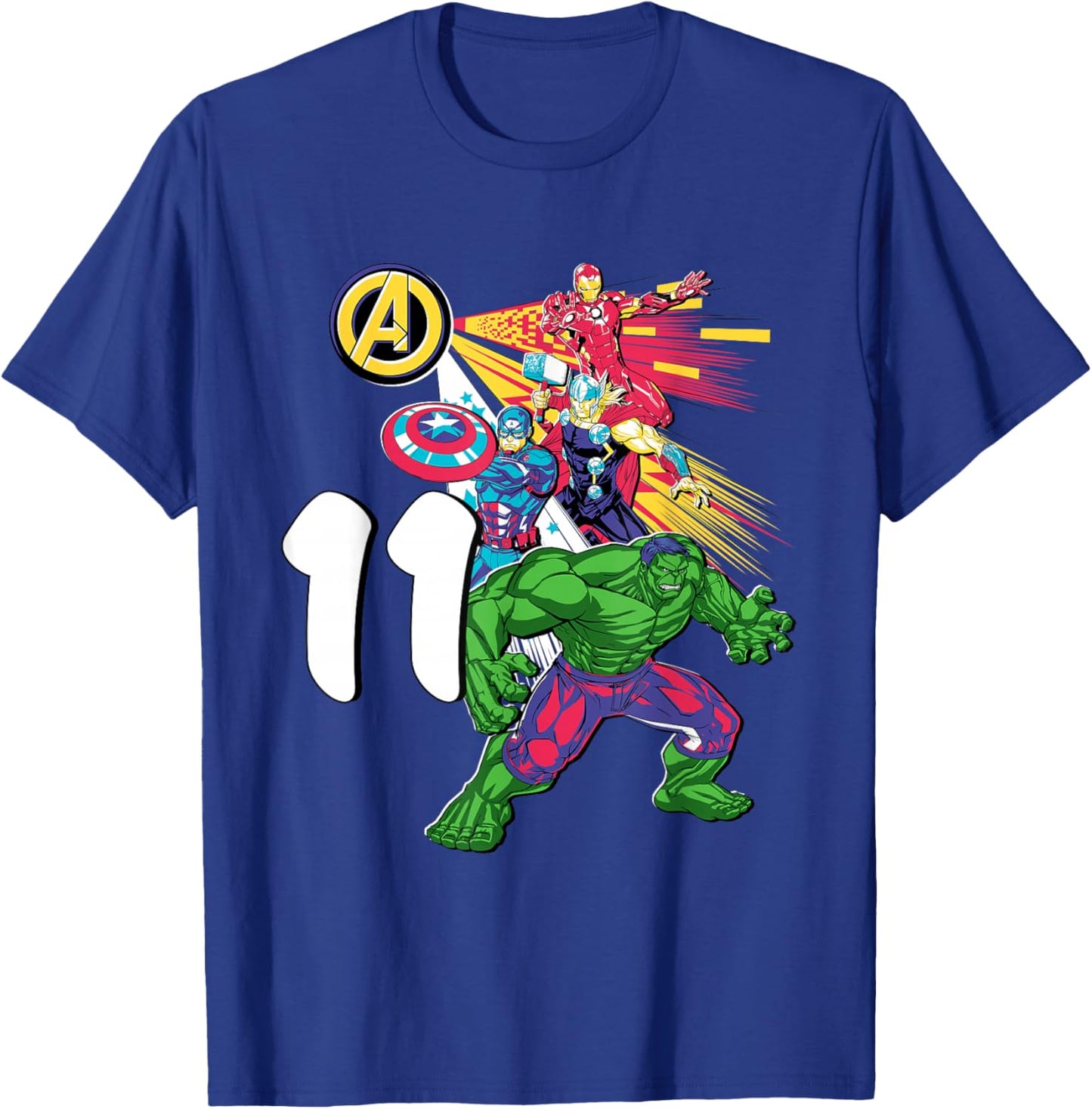 Marvel Super Heroes Avengers 11 Year Old Eleventh Birthday T-Shirt - T-Shirt | Royal