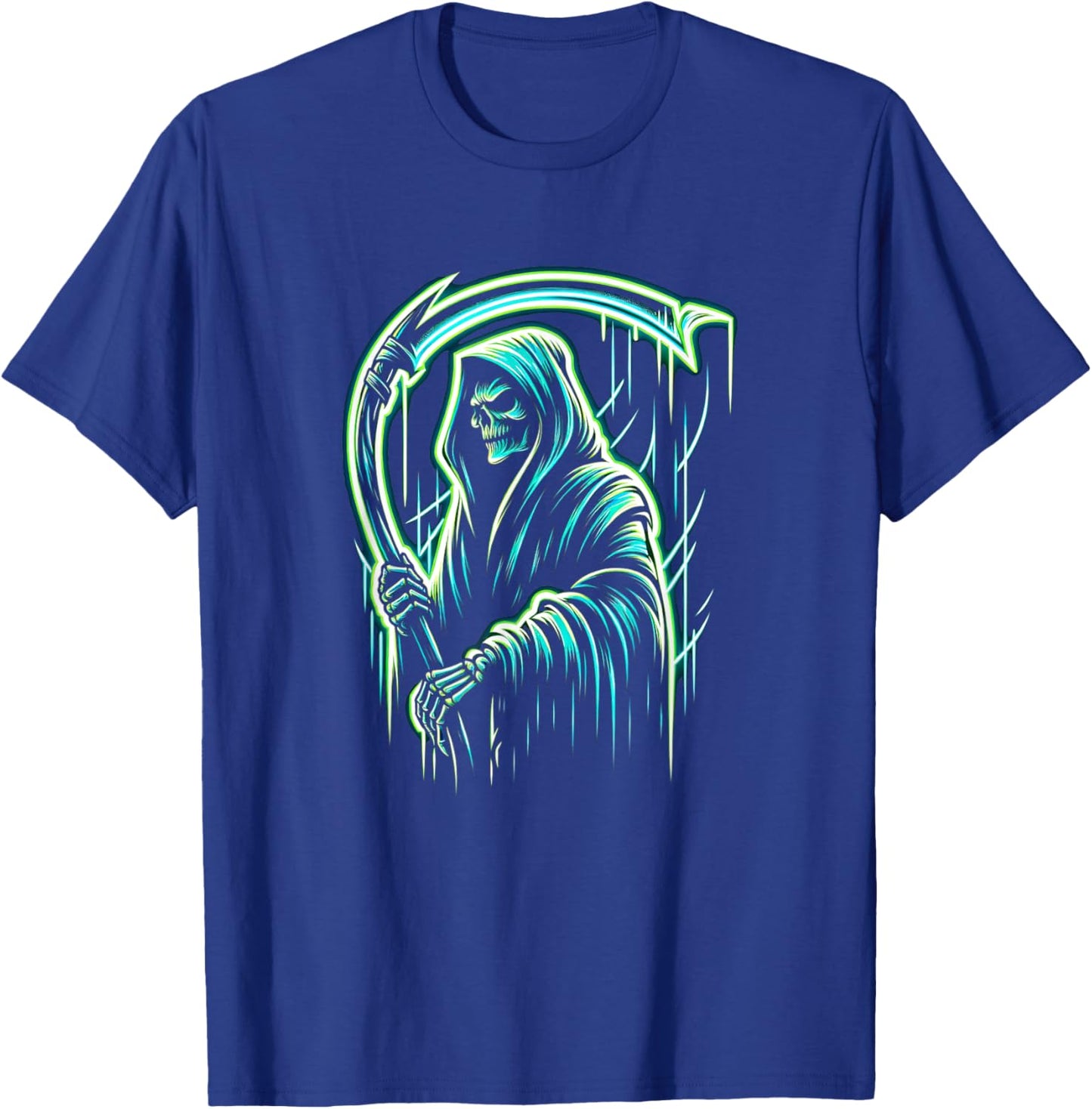 Grim Reaper Skeleton Skull Cool Halloween Heavy Metal Music T-Shirt - T-Shirt | Royal