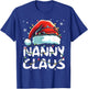 Nanny Claus Christmas Lights Matching Family Xmas Pajama T-Shirt - T-Shirt | Royal