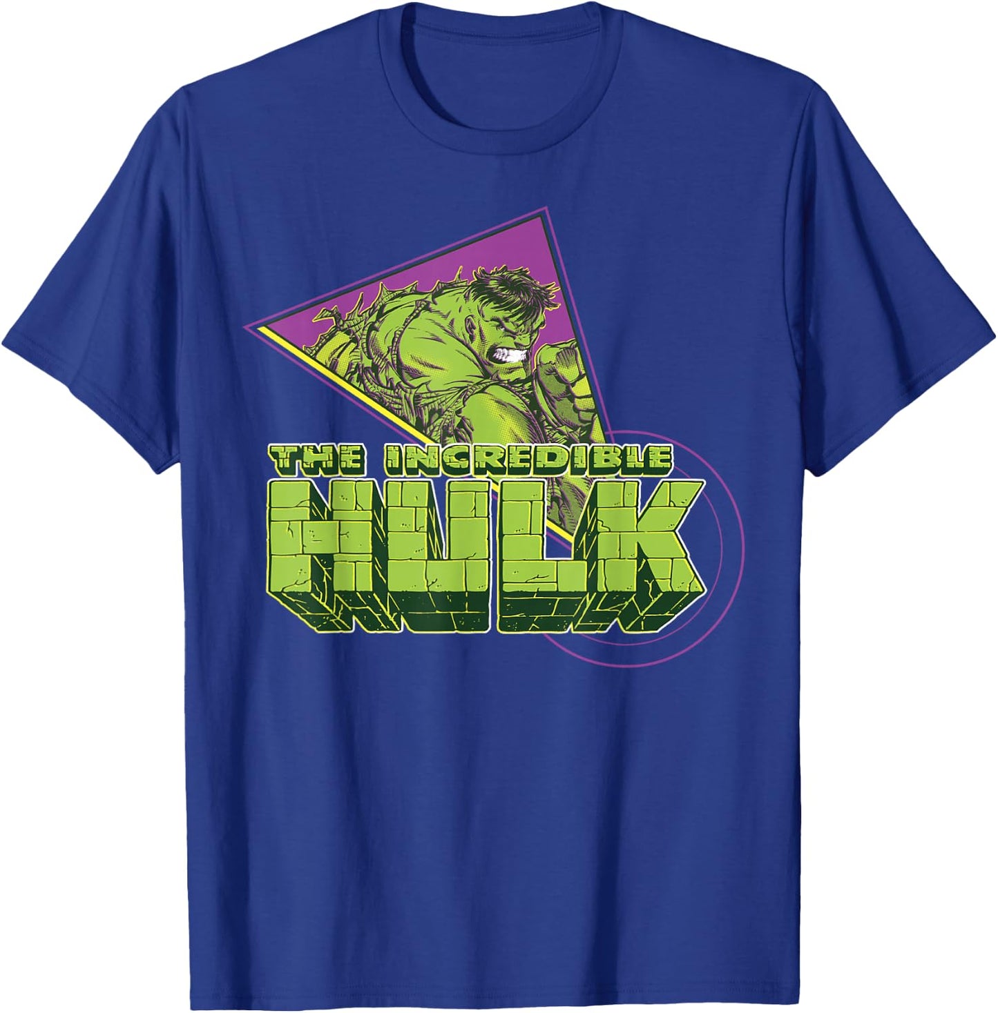 Marvel The Incredible Hulk Retro Abstract Portrait Logo T-Shirt - T-Shirt | Royal