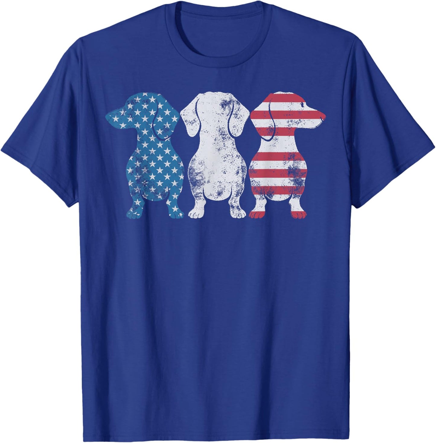 Patriotic Dachshund Dog USA Flag Sunglasses 4th of July T-Shirt - T-Shirt | Royal