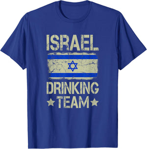 Israel Drinking Team Israeli Flag Funny Drinking T-Shirt - T-Shirt | Royal