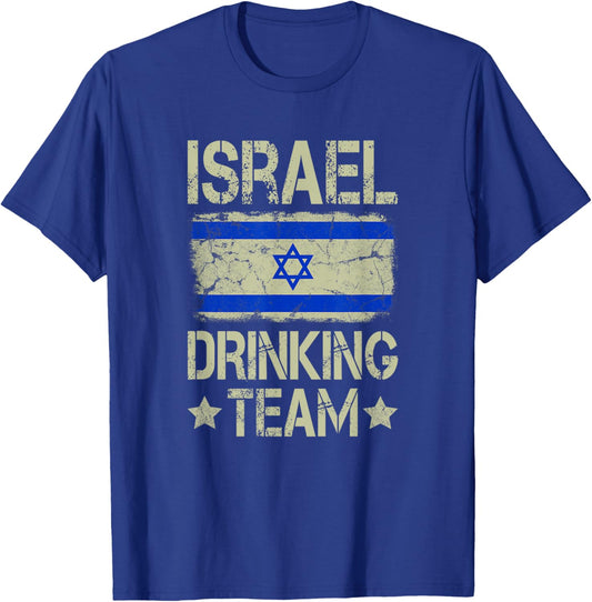 Israel Drinking Team Israeli Flag Funny Drinking T-Shirt - T-Shirt | Royal