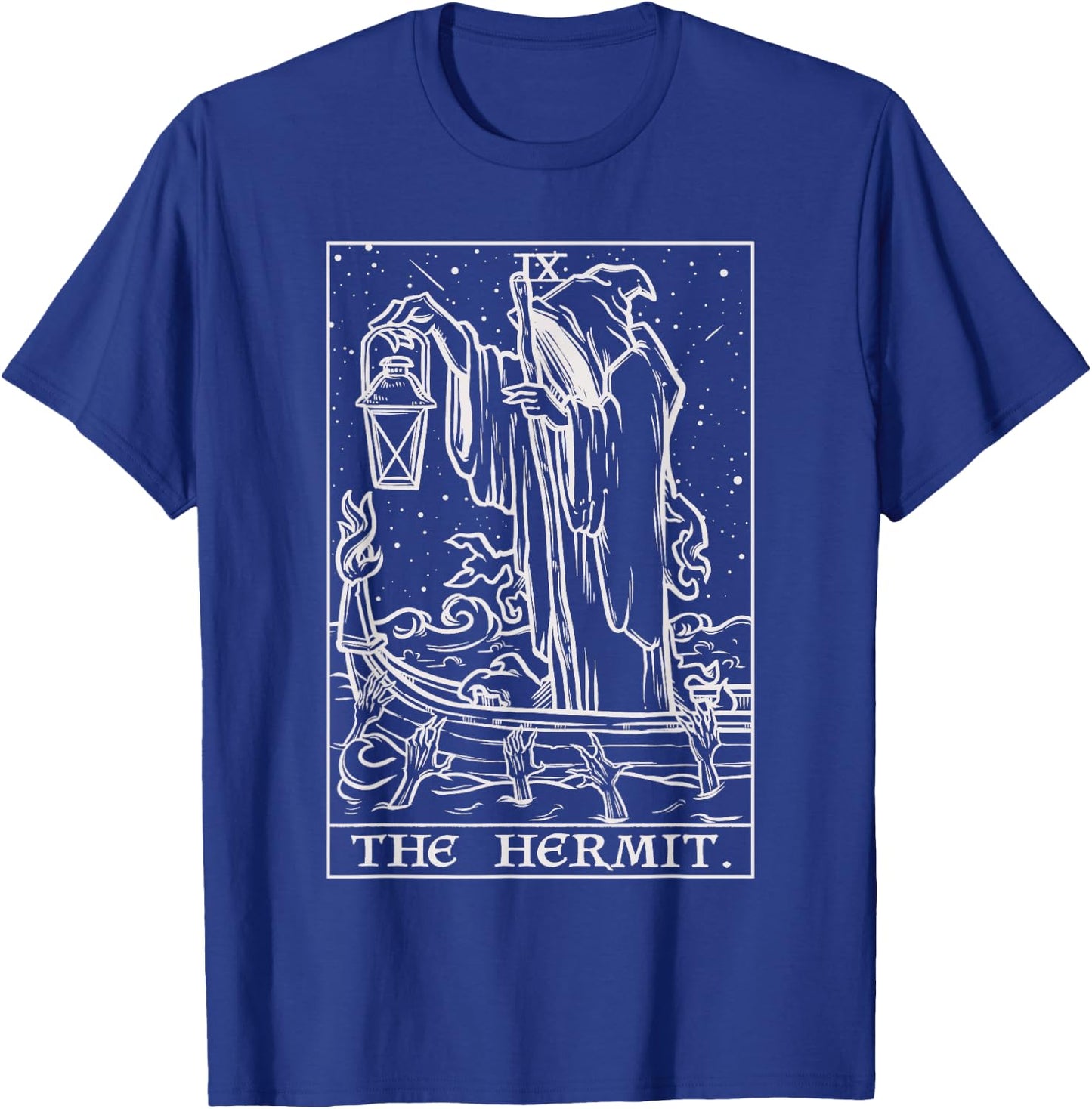 The Hermit Tarot Card Gothic Halloween Grim Reaper Occult T-Shirt - T-Shirt | Royal