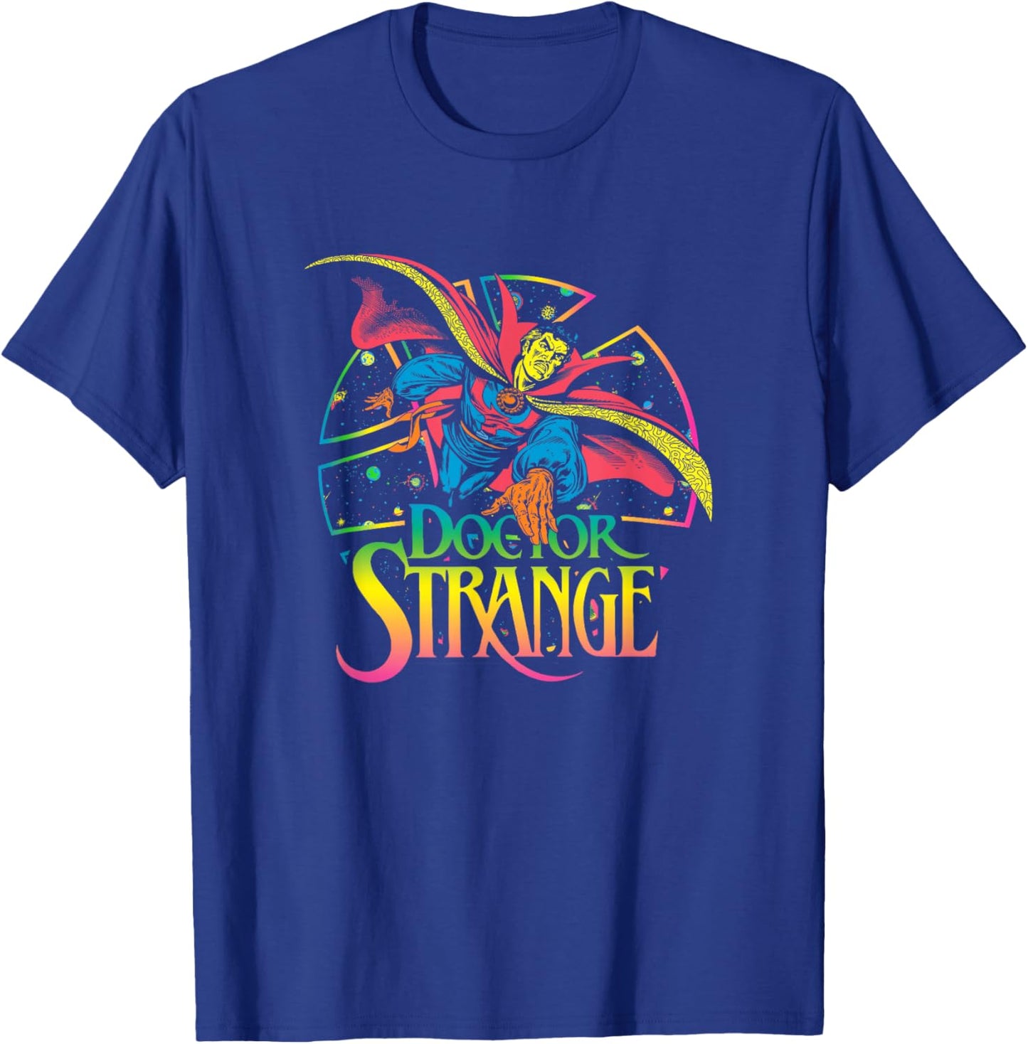 Marvel Comics Retro Classic Dr. Strange Colorful Retro Space T-Shirt - T-Shirt | Royal