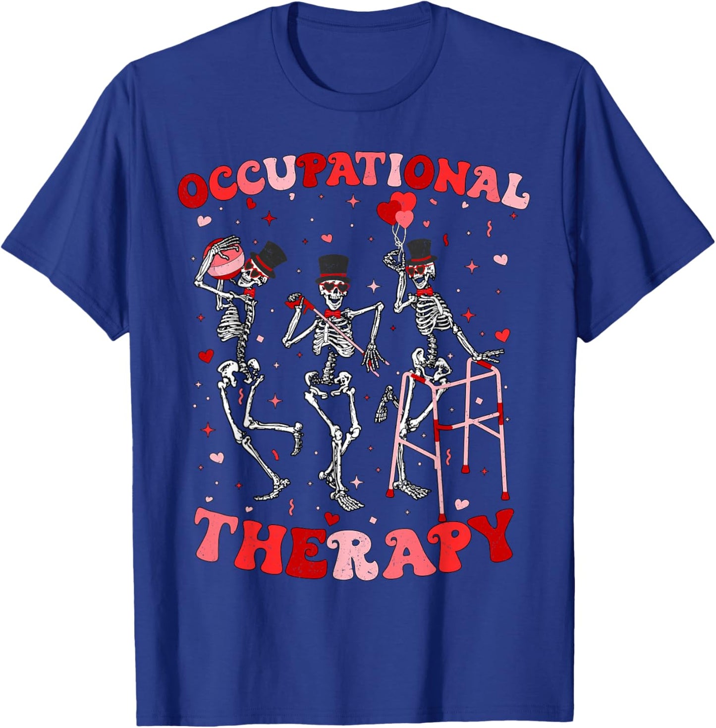 Skeleton Occupational Therapy OTA Valentines OT Therapist T-Shirt - T-Shirt | Royal