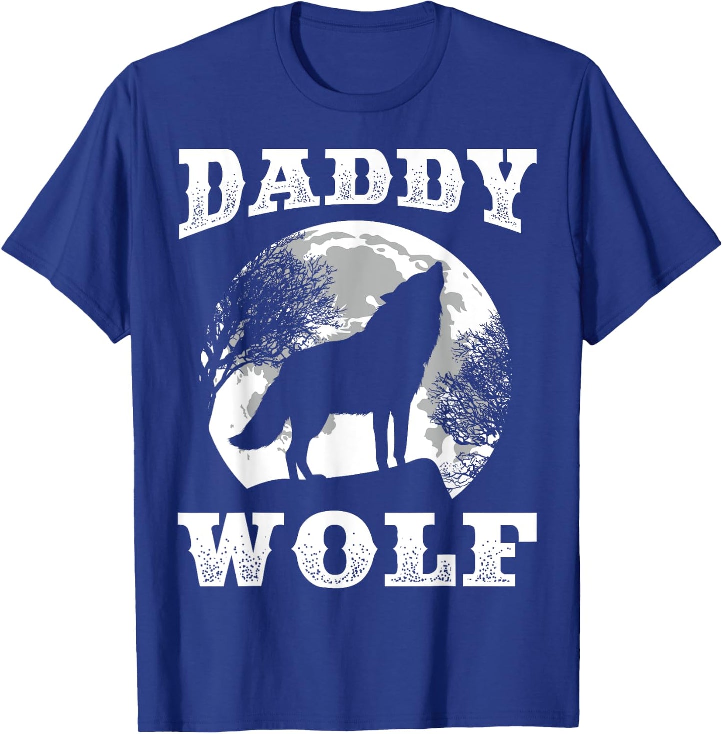Daddy Wolf Design Wolves Dad Moon T-Shirt - T-Shirt | Royal