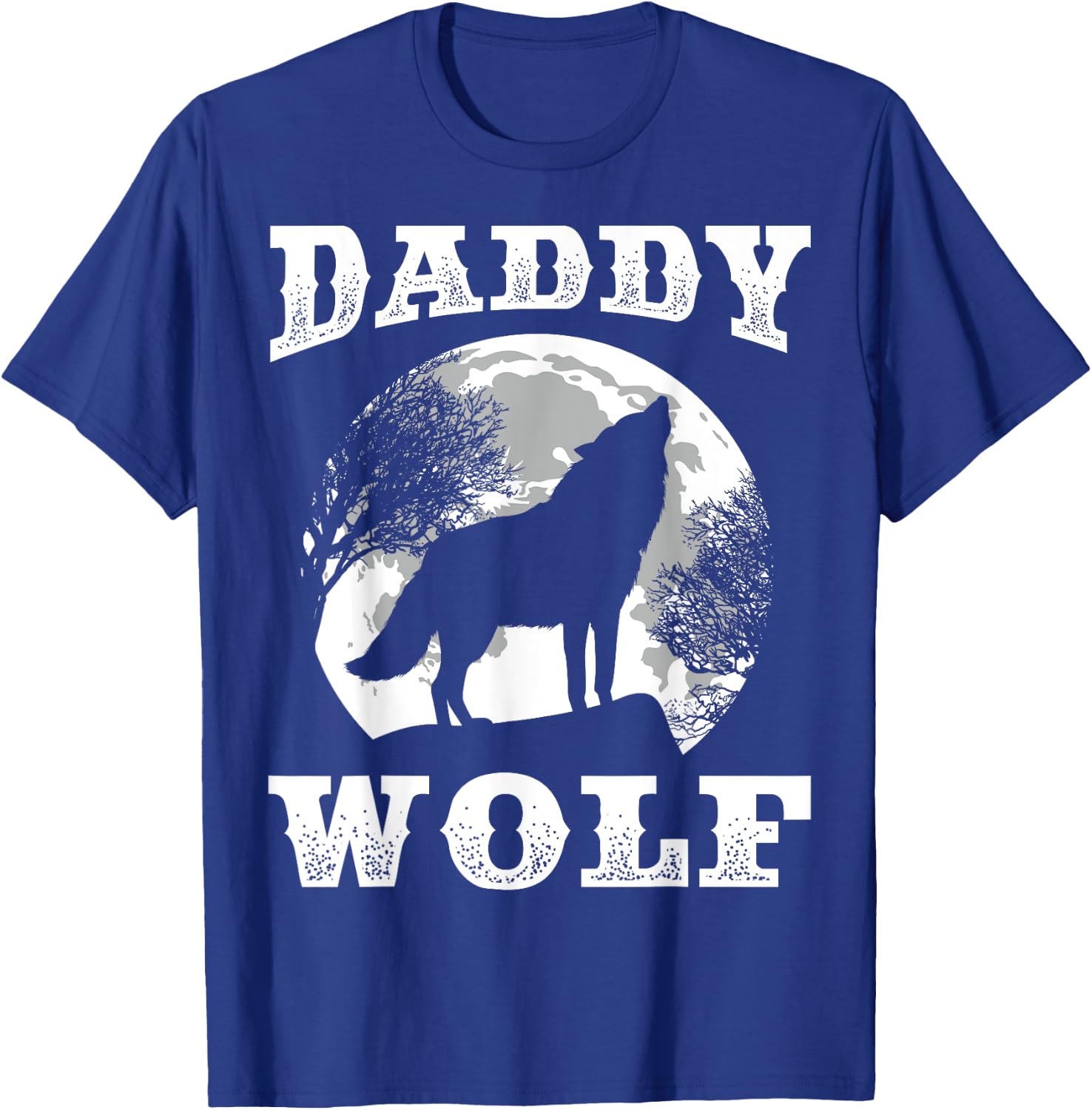 Daddy Wolf Design Wolves Dad Moon T-Shirt - T-Shirt | Royal