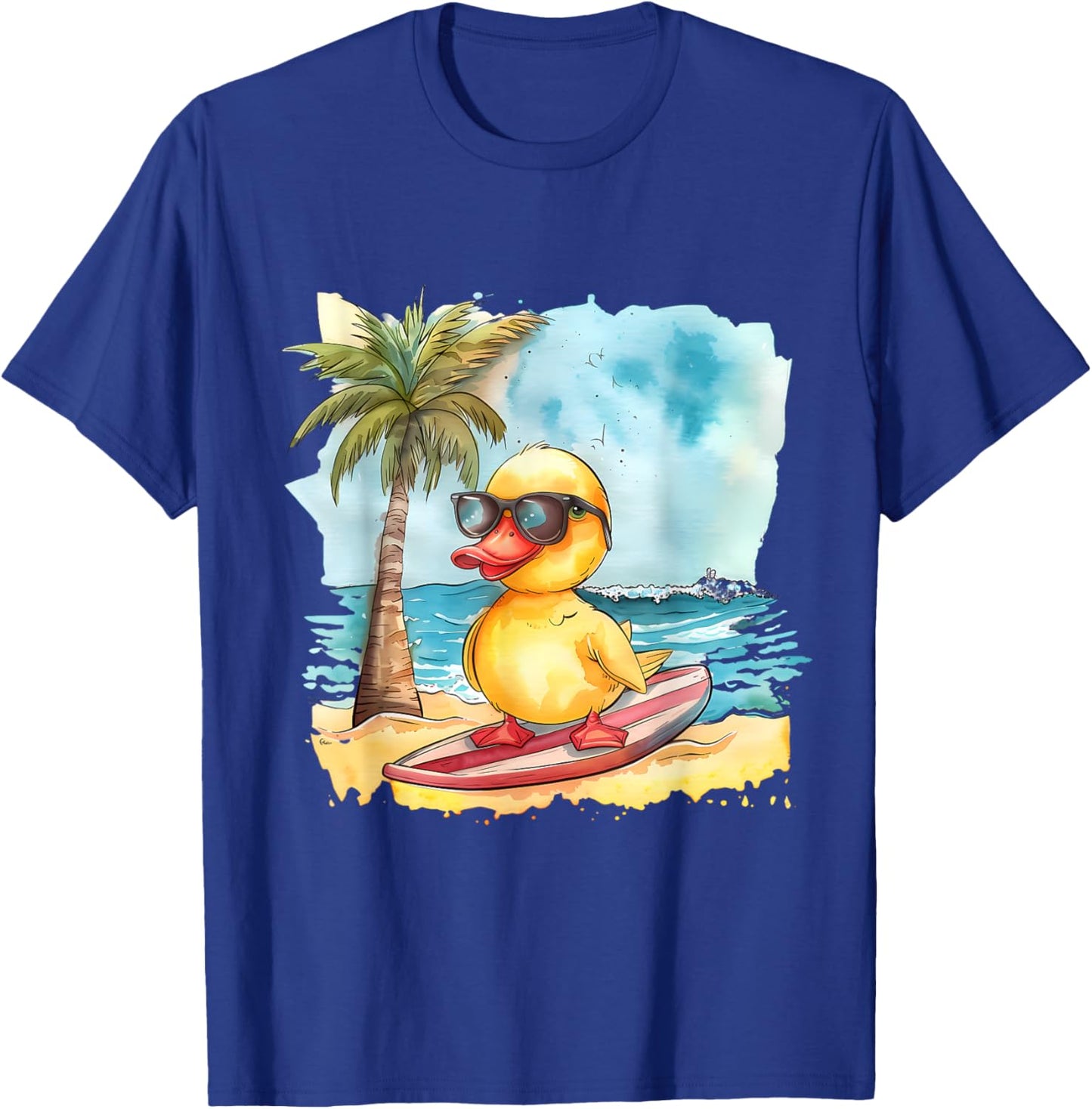Rubber Duck Surfing Summer Surfer Beach Rubber Duckling T-Shirt - T-Shirt | Royal