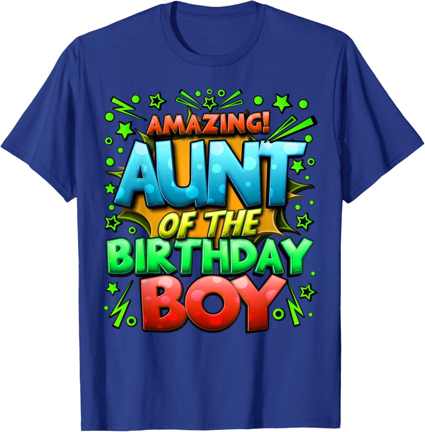 Aunt of the Birthday Boy Matching Family Of Boy Party T-Shirt - T-Shirt | Royal