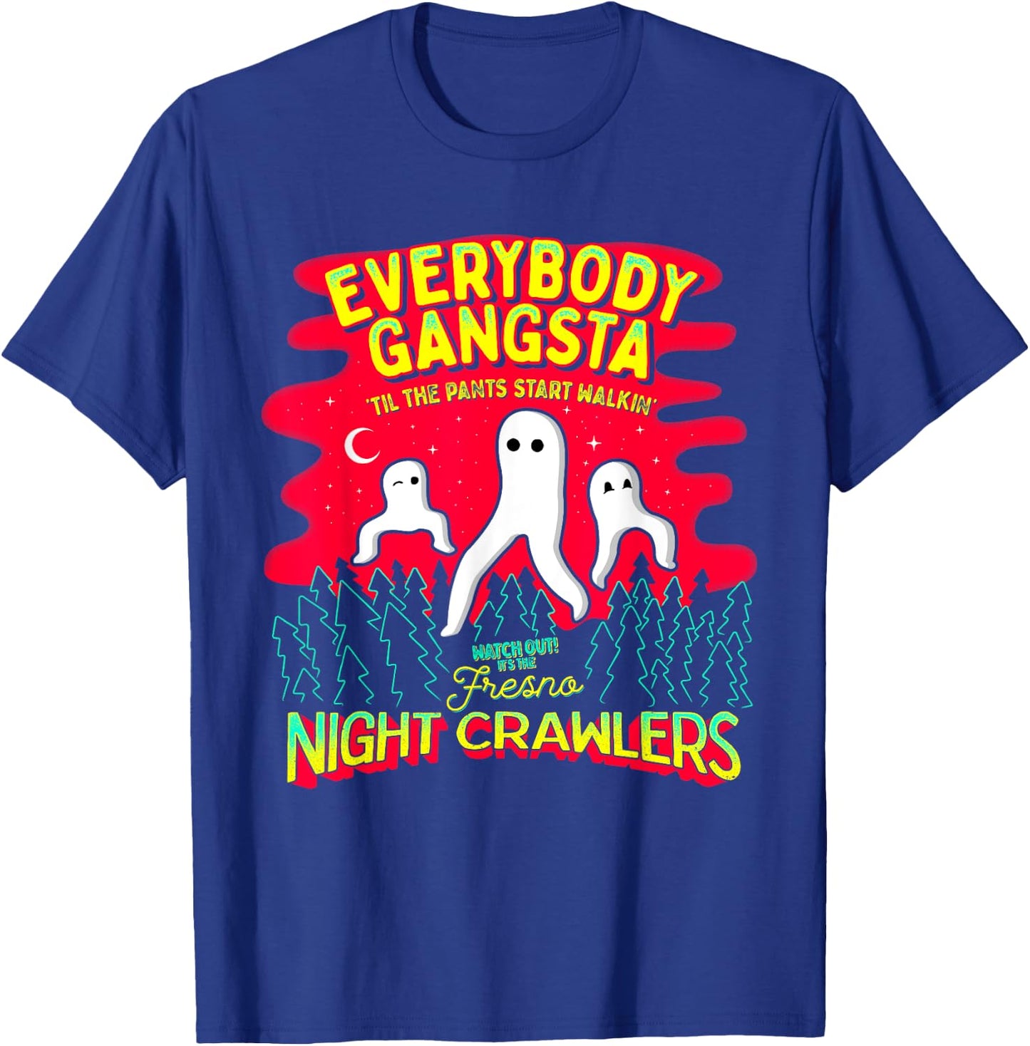 Strangeology Fresno Nightcrawlers Adult - Black, Small - Short Sleeve, Classic Fit - Cryptozoology Meme T-Shirt - T-Shirt | Royal