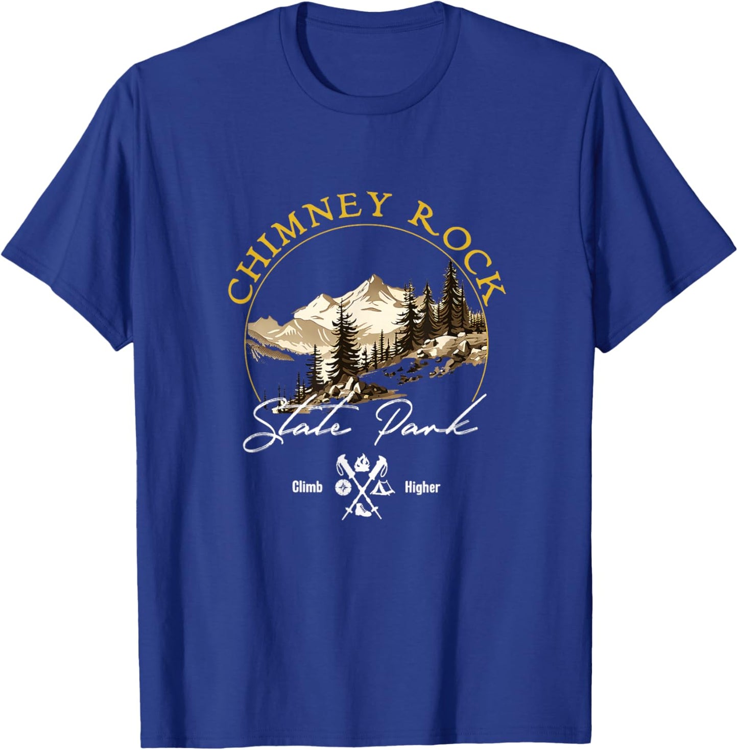 Chimney Rock State Park Retro Vintage Apparel - Souvenir T-Shirt - T-Shirt | Royal