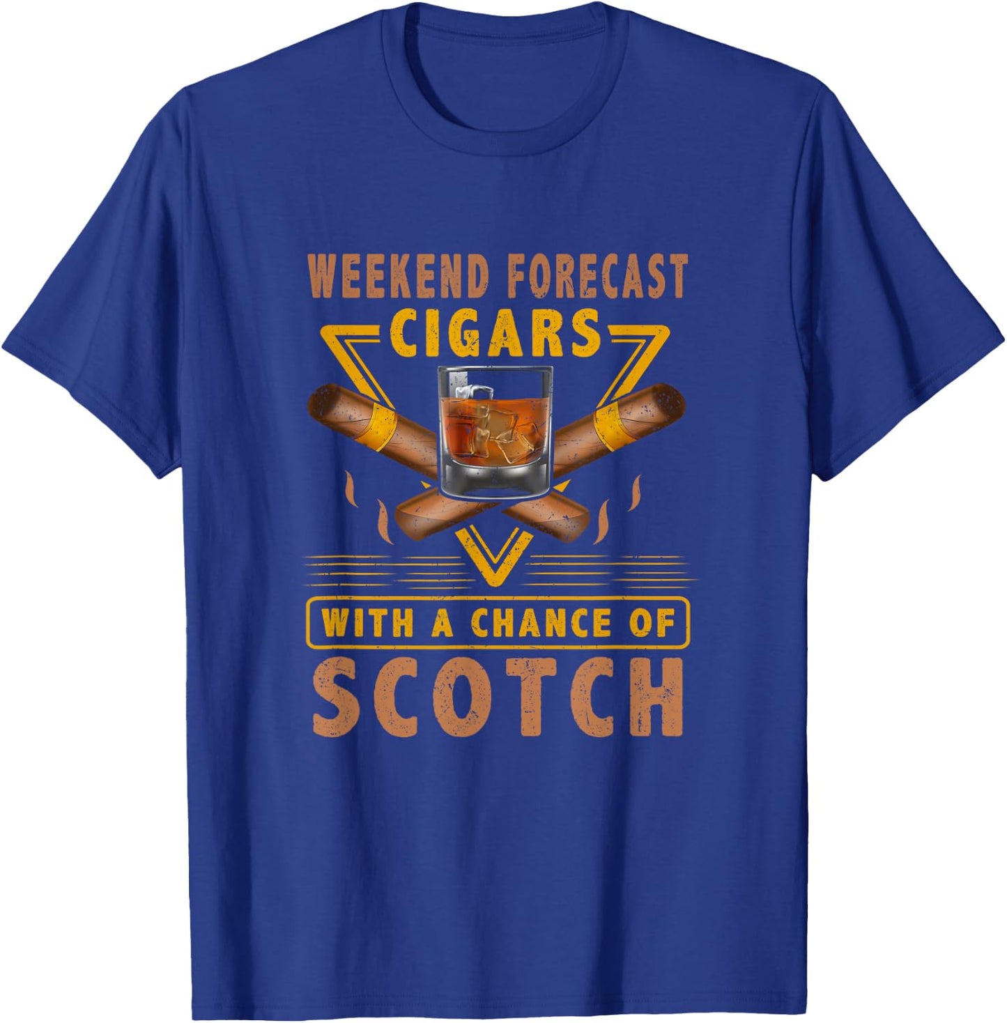Cool Cigar and Scotch for Old Guys or Dads Gifts T-Shirt - T-Shirt | Royal