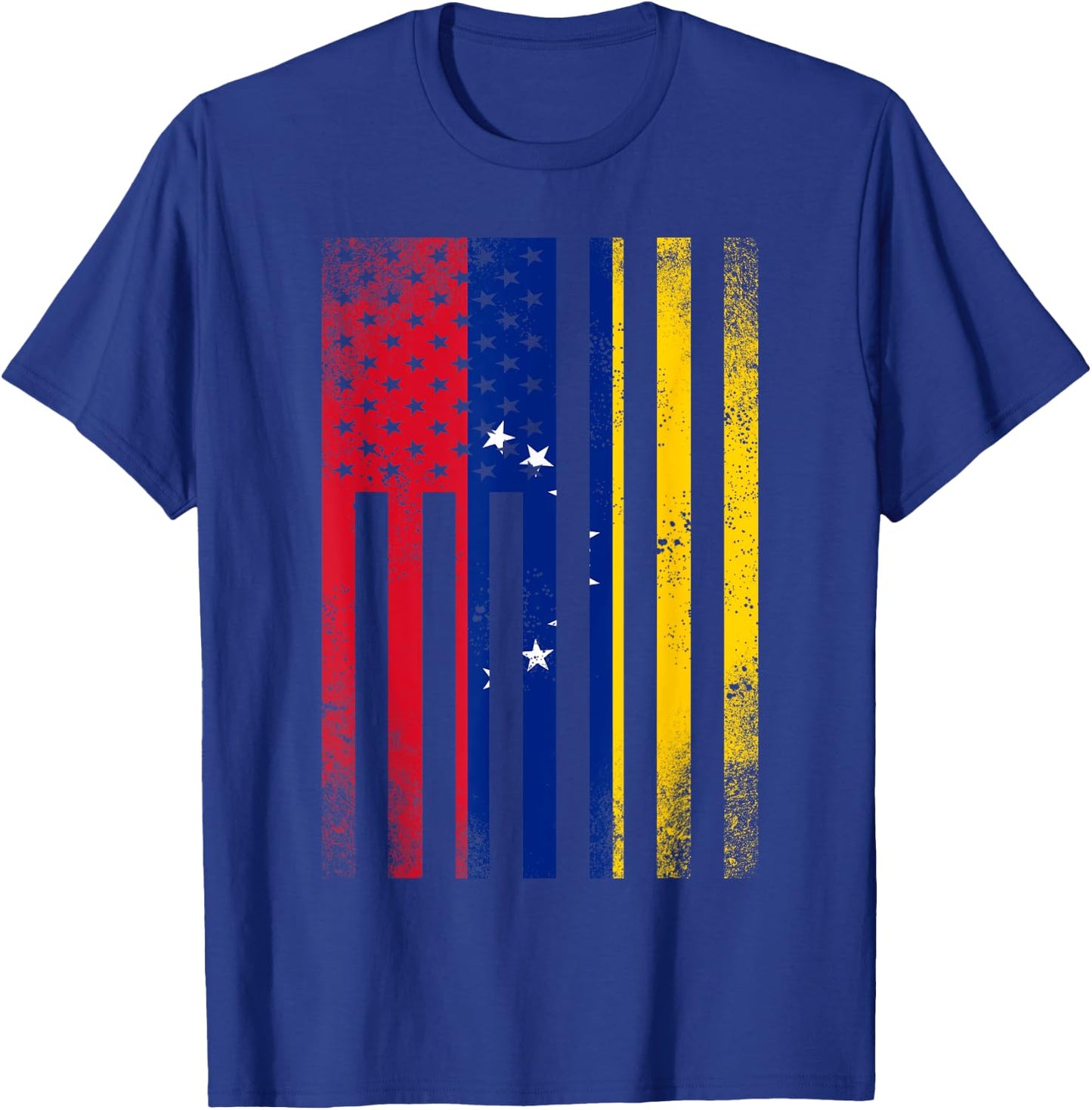 Half Venezuelan Flag | Vintage American Inside Me USA Gift T-Shirt - T-Shirt | Royal