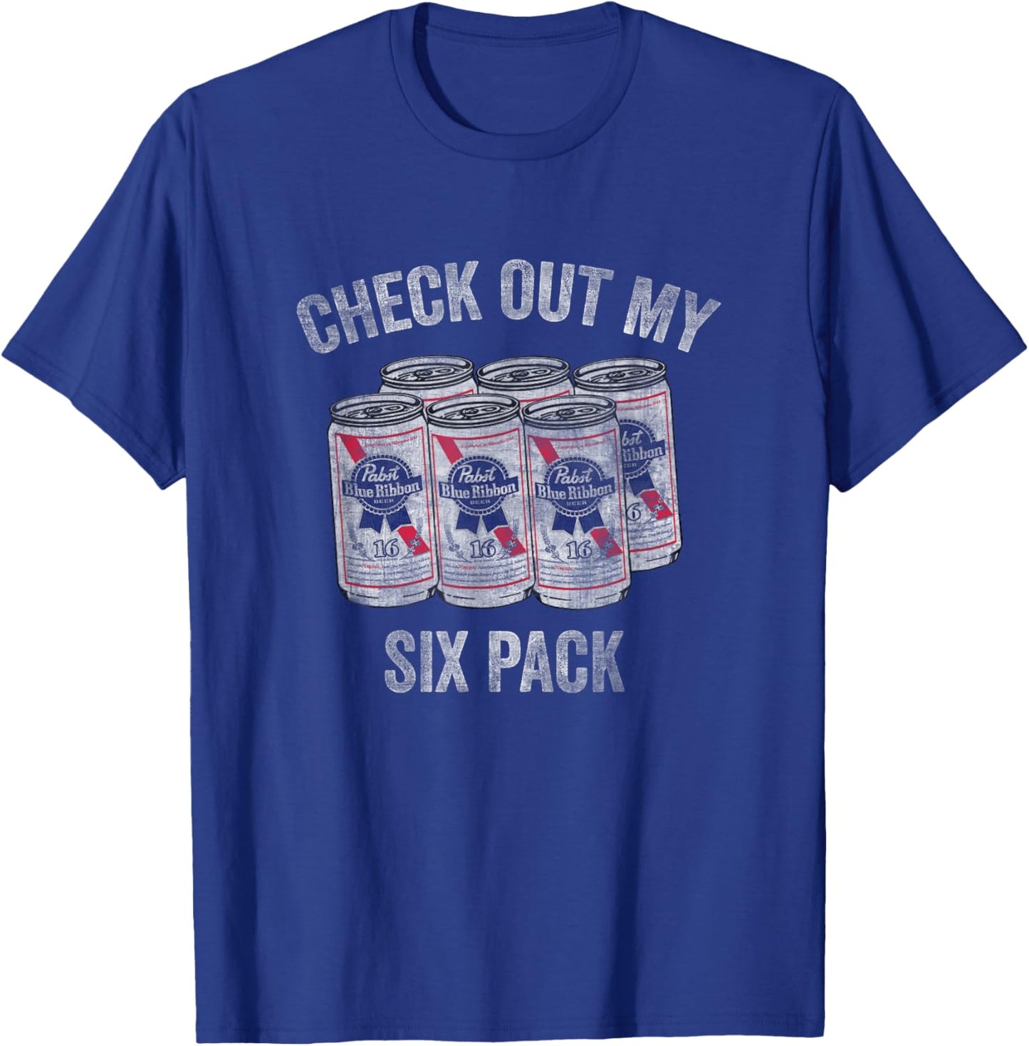 Pabst Check Out My Six Pack T-Shirt - T-Shirt | Royal