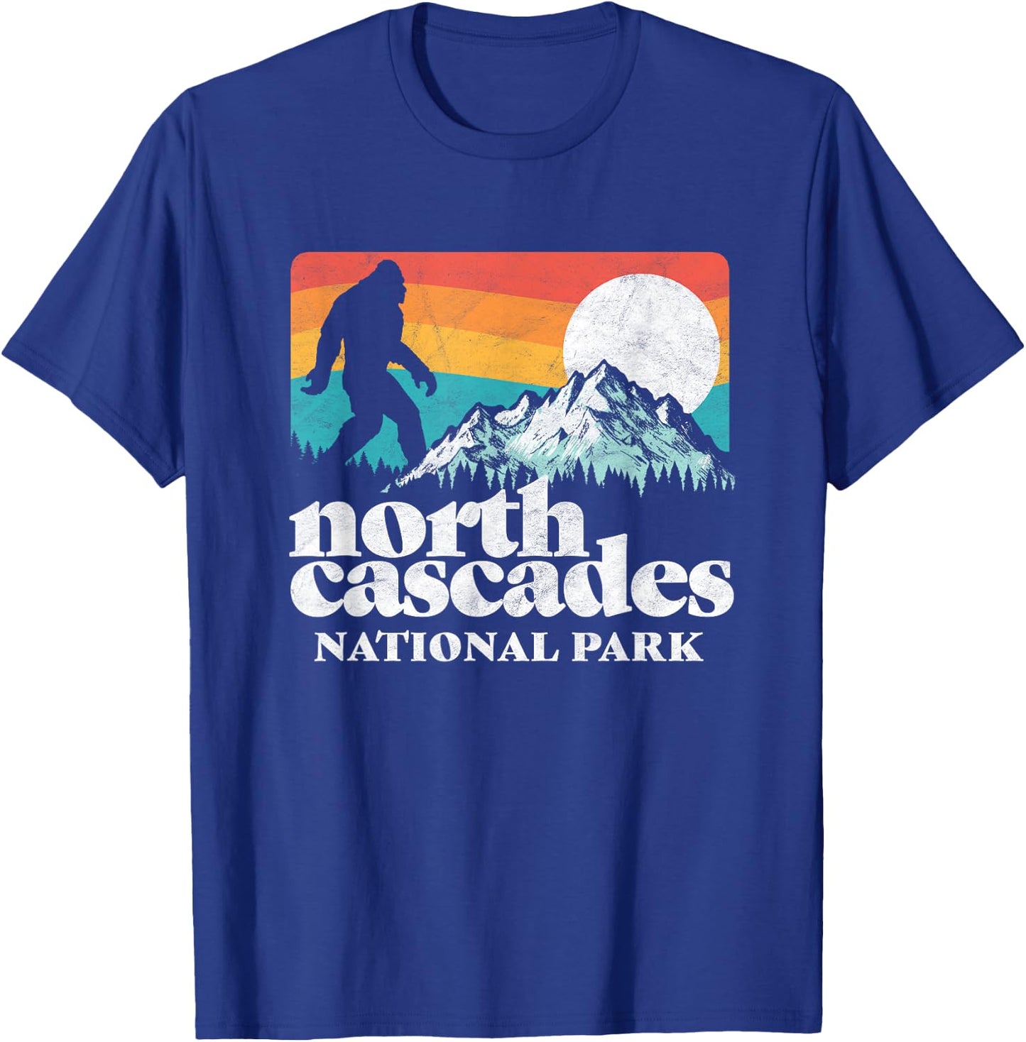 North Cascades National Park Bigfoot Mountains T-Shirt - T-Shirt | Royal