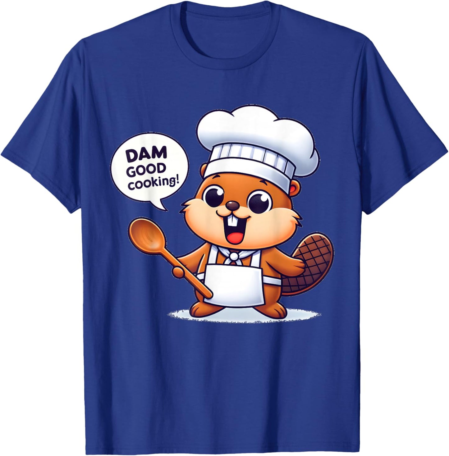 Funny Beaver Chef Humor Animal Lovers Cute Beavers Graphic T-Shirt - T-Shirt | Royal