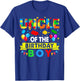 Uncle Of The Birthday Boy Master Builder Blocks Building T-Shirt - T-Shirt | Royal