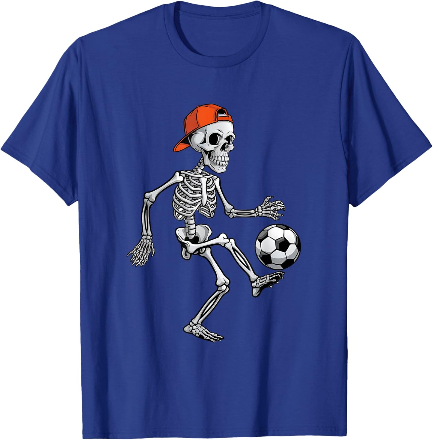Skeleton Soccer Halloween Costume Funny Men Boys Kids T-Shirt - T-Shirt | Royal