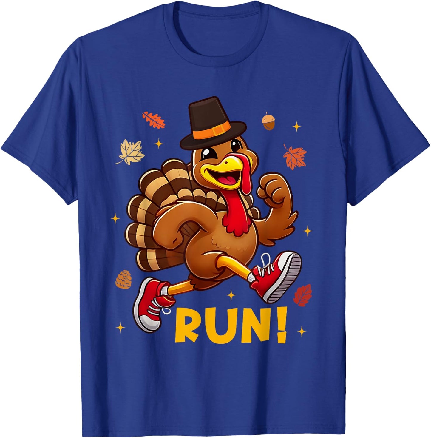 Turkey Run Costume Thanksgiving Funny Running Turkey Trot T-Shirt - T-Shirt | Royal