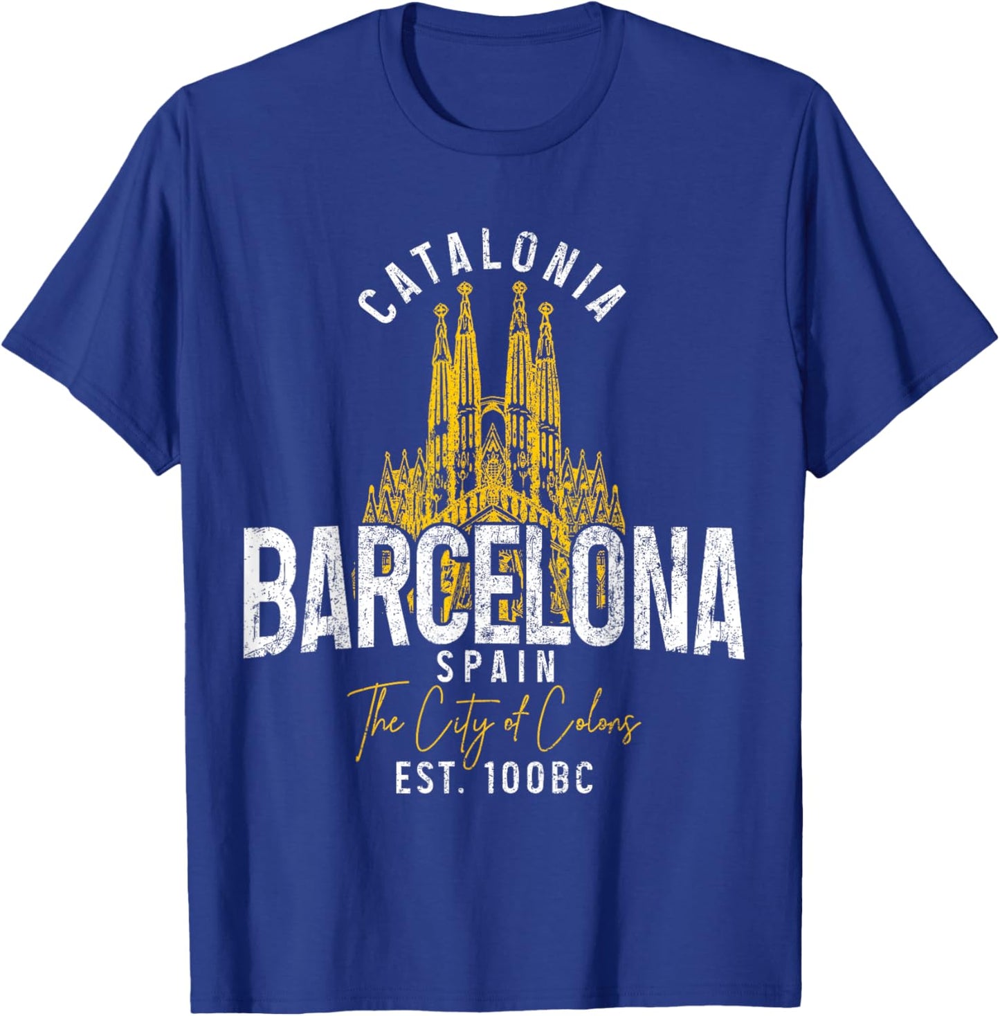 Barcelona Spain Souvenir Catalonia Vintage T-Shirt - T-Shirt | Royal
