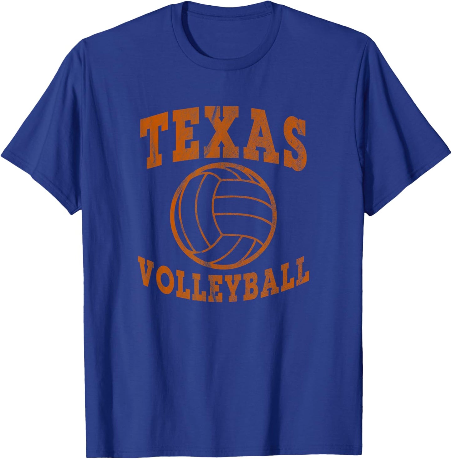 Texas Volleyball Vintage Distressed T-Shirt - T-Shirt | Royal