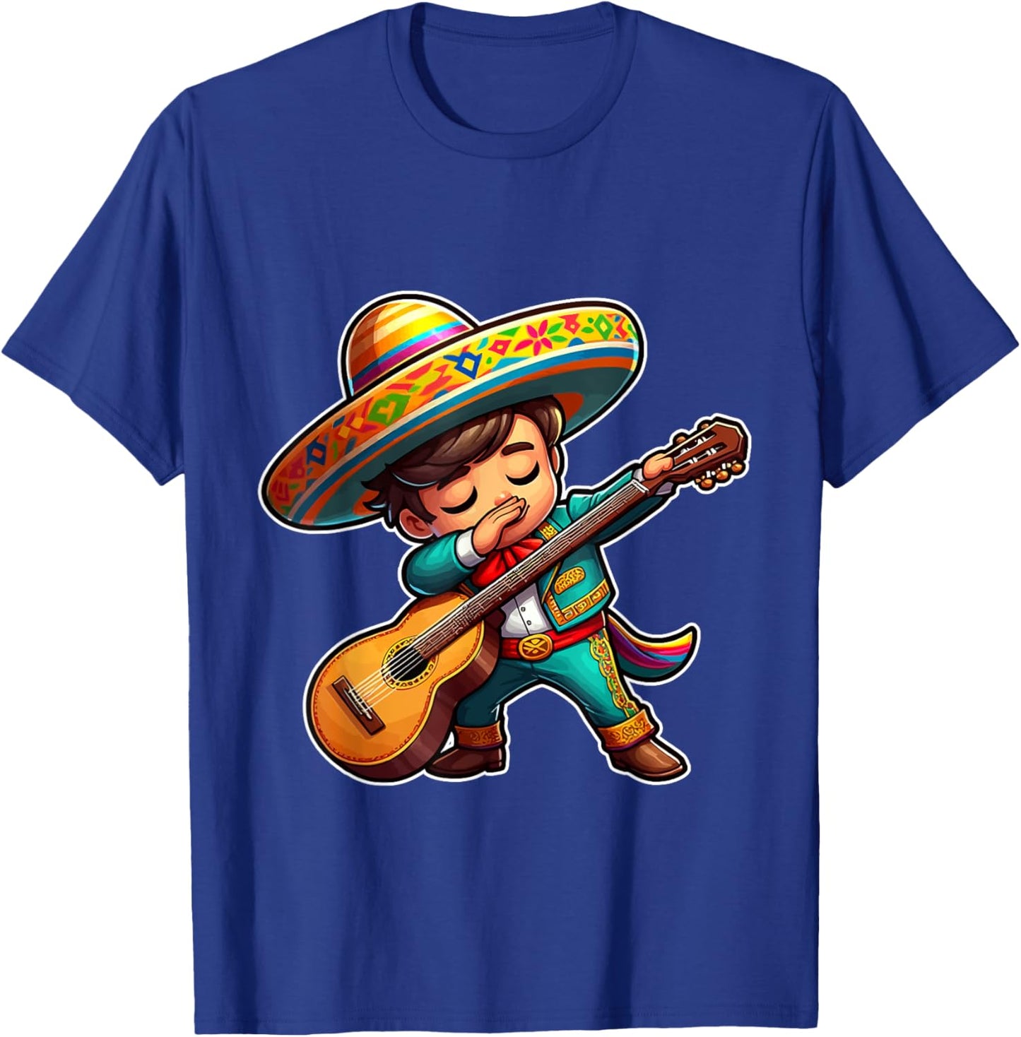 Mariachi boy dabbing with guitar Cinco de Mayo costume kids T-Shirt - T-Shirt | Royal