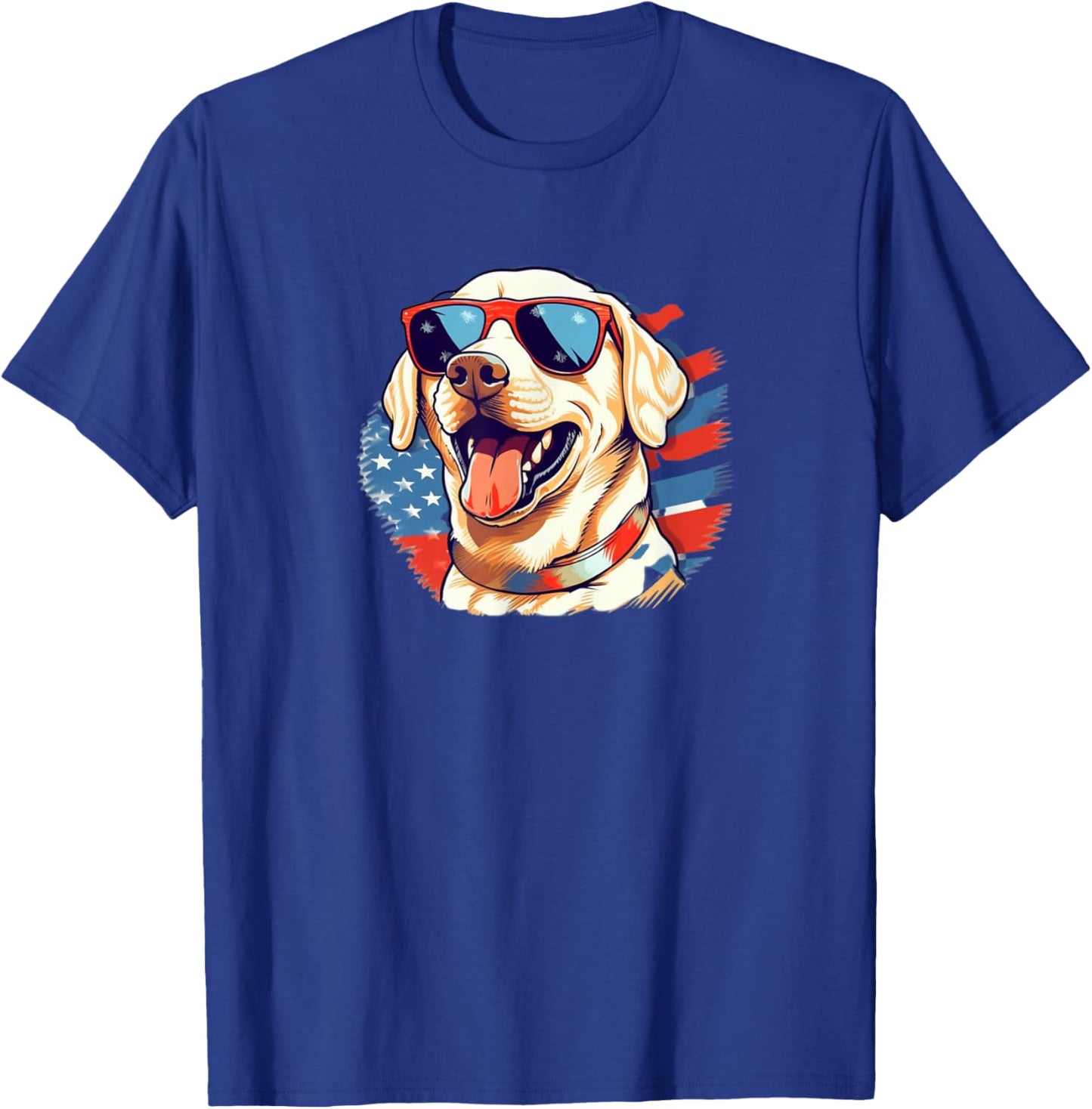 Yellow Lab 4th of July Design: Patriotic Pup Labrador Pride T-Shirt - T-Shirt | Royal