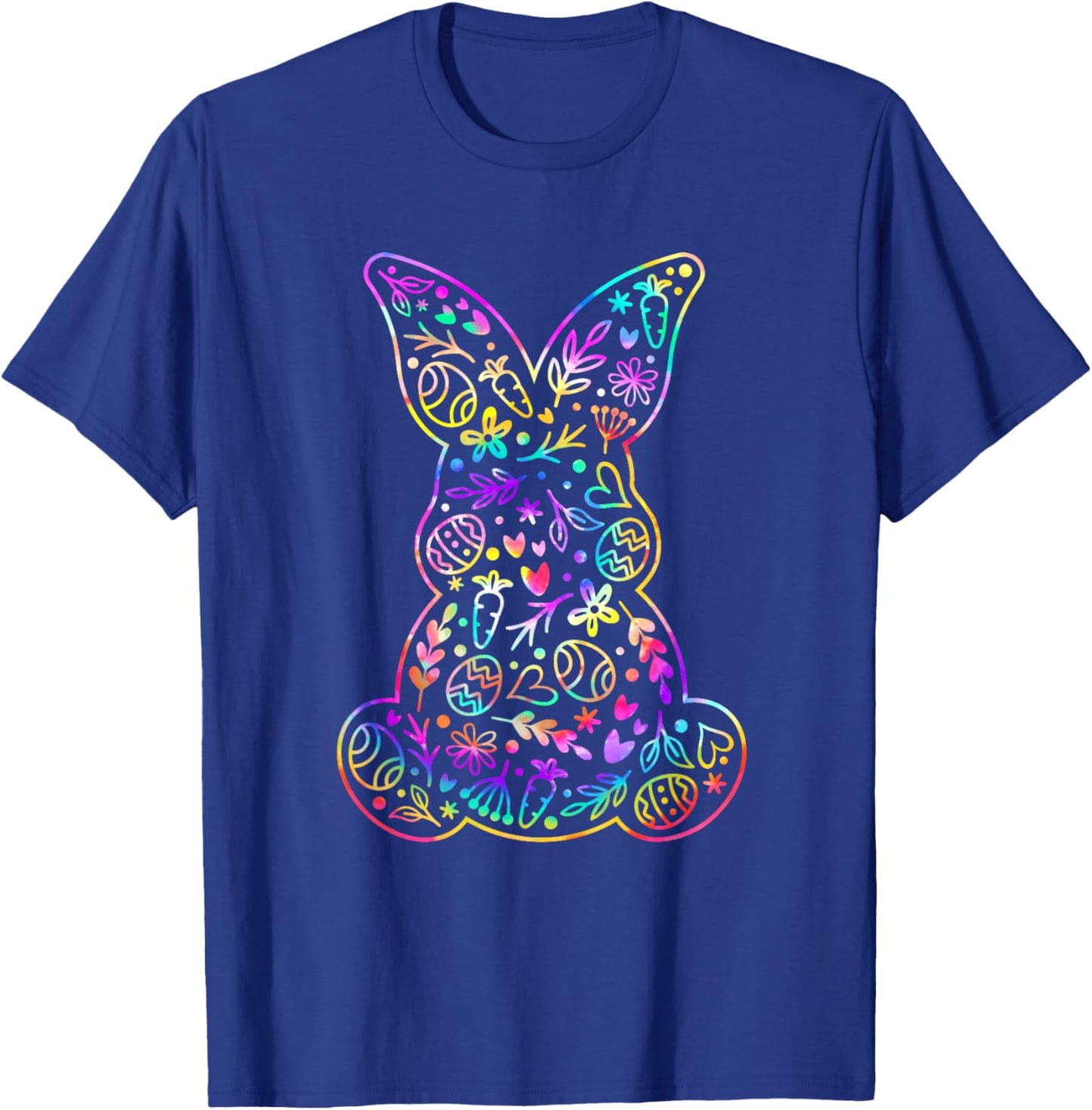Easter Day Cute Floral Easter Bunny Tie Dye Women Kids Girl T-Shirt - T-Shirt | Royal