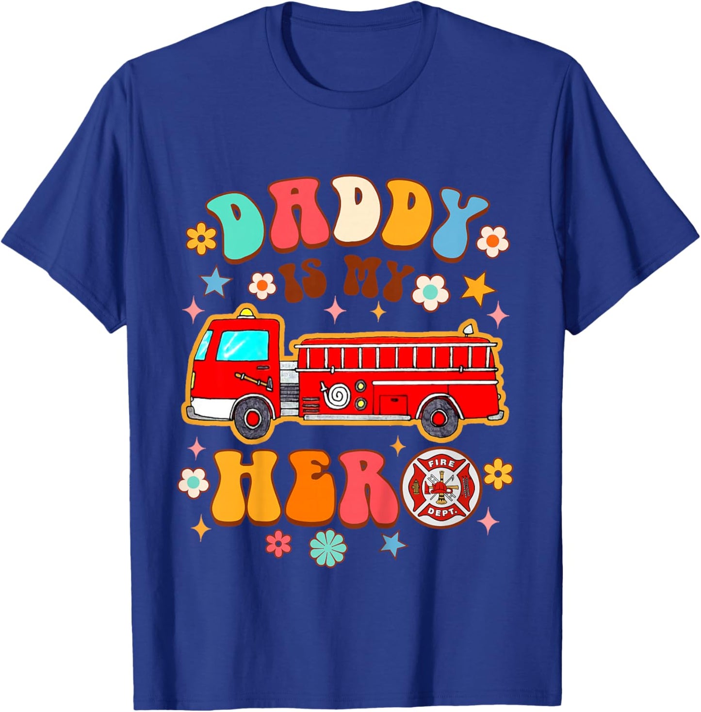 Fireman Firefighter Daddy & Me Daddy is My Hero Father’s Day T-Shirt - T-Shirt | Royal