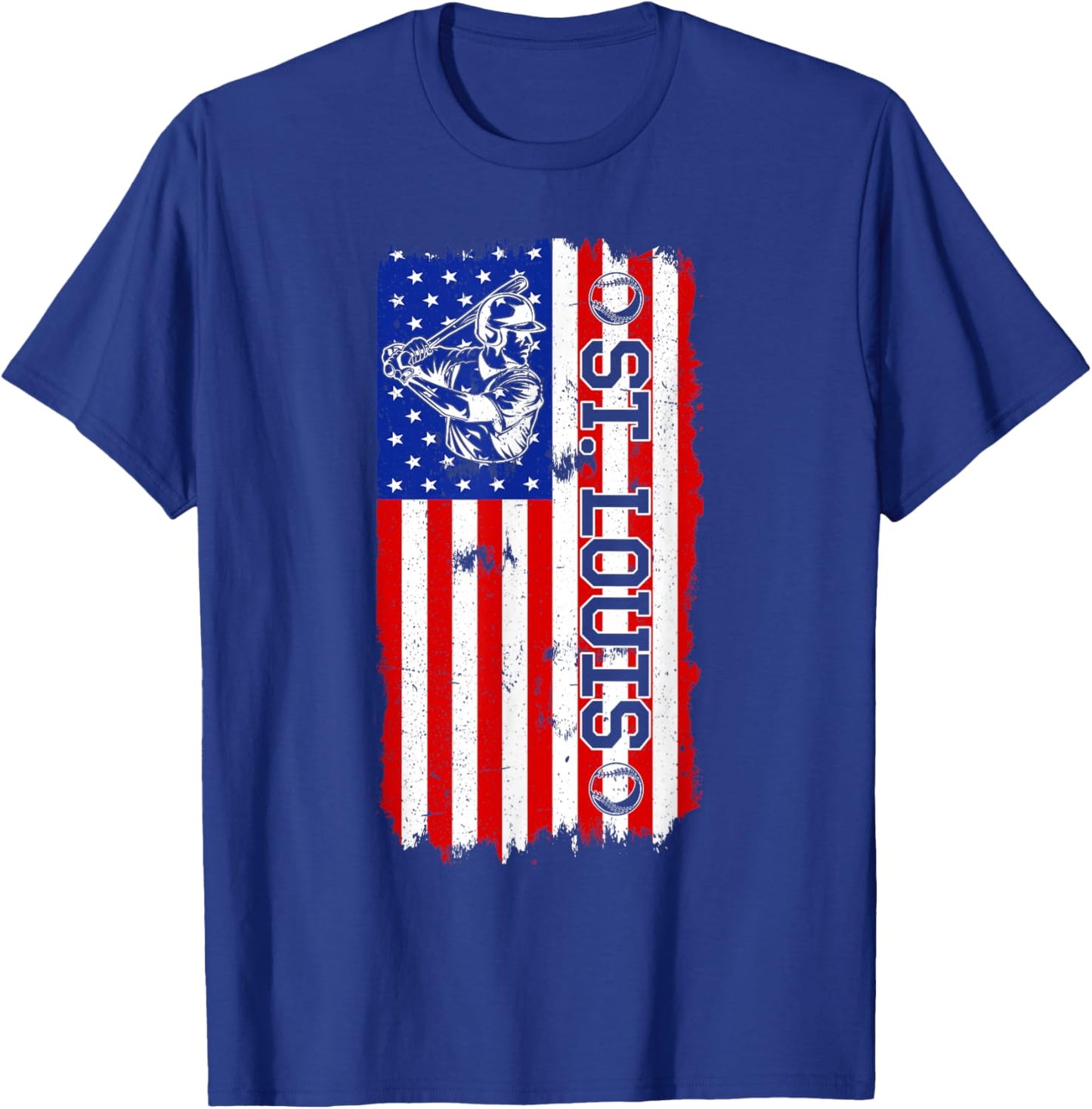 Vintage Style St. Louis Baseball and Men T-Shirt - T-Shirt | Royal