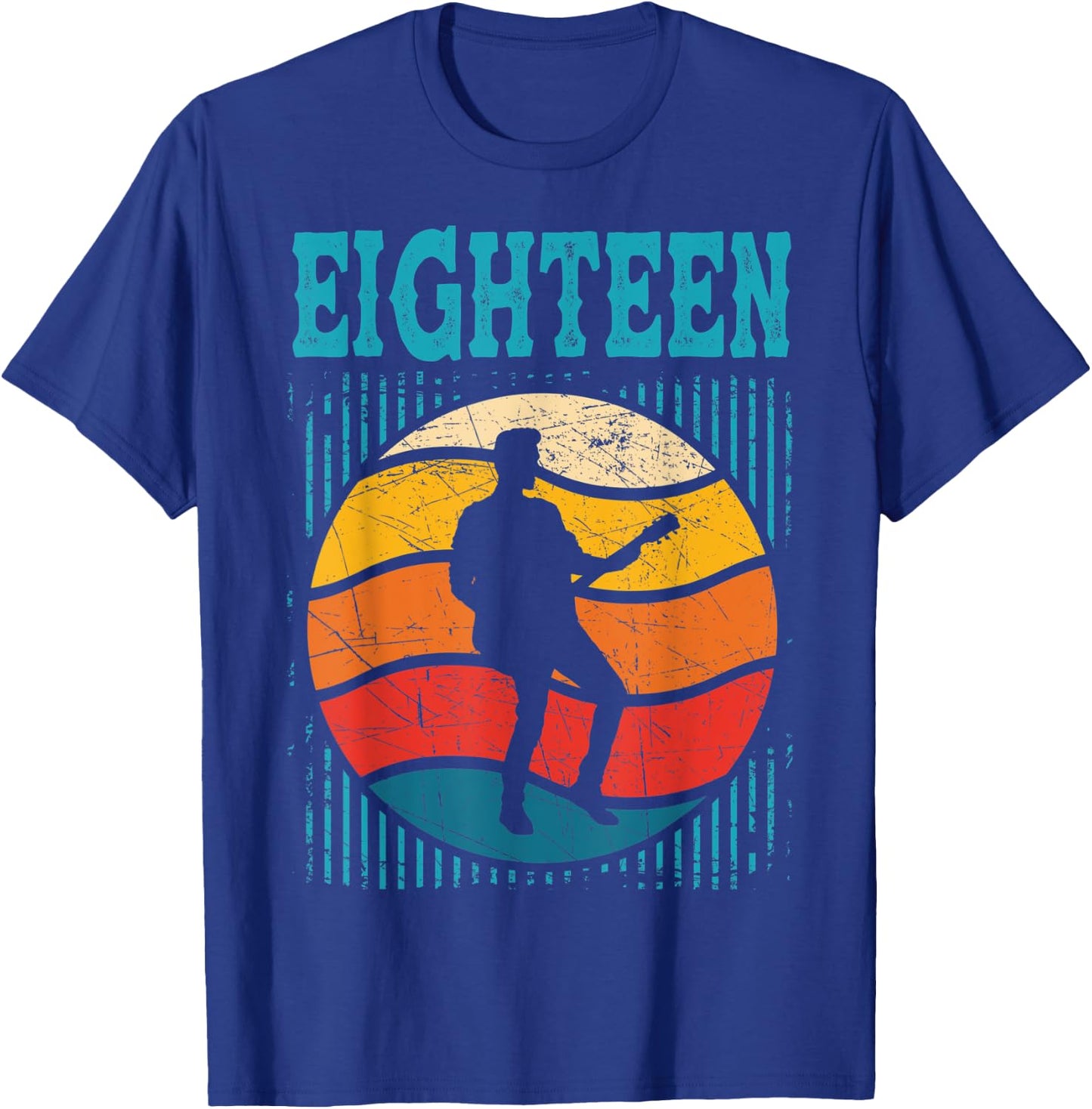 18 Year Old Shirt 18th Birthday Boy Guitar Player Guitarist T-Shirt - T-Shirt | Royal