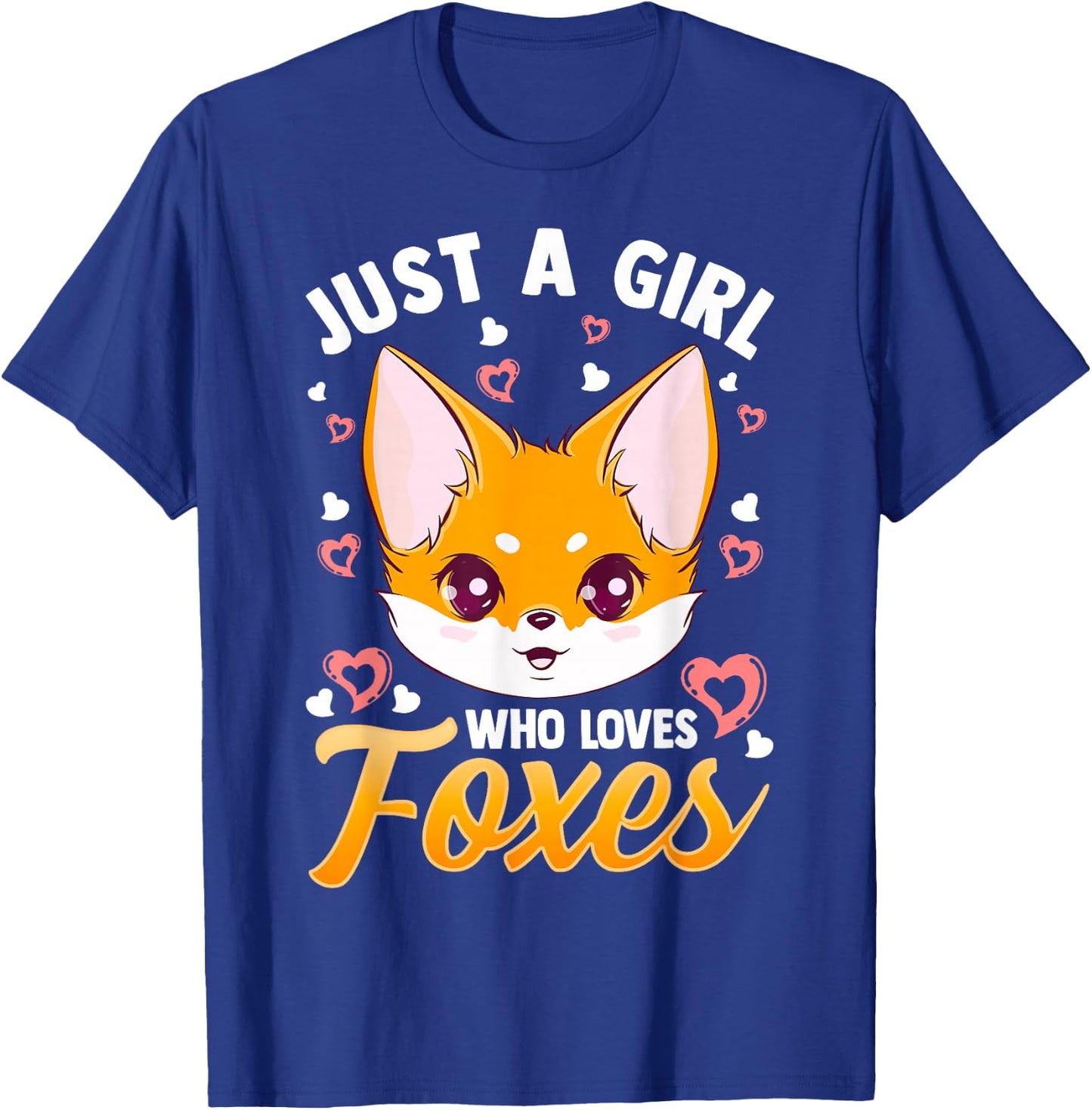 Just A Girl Who Loves Foxes Kids Girls Cute Fox Gift Mom Small T-Shirt - T-Shirt | Royal