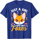 Just A Girl Who Loves Foxes Kids Girls Cute Fox Gift Mom Small T-Shirt - T-Shirt | Royal