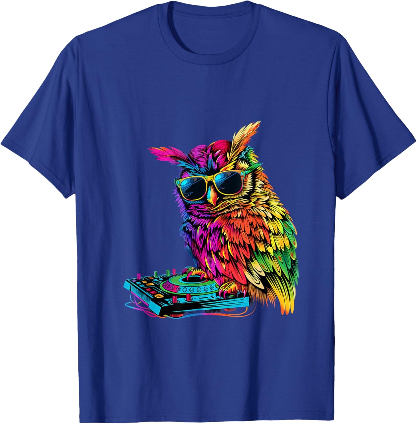 Owl DJ House Music Beatmaker Owl Lover Turntable DJ Owl T-Shirt - T-Shirt | Royal