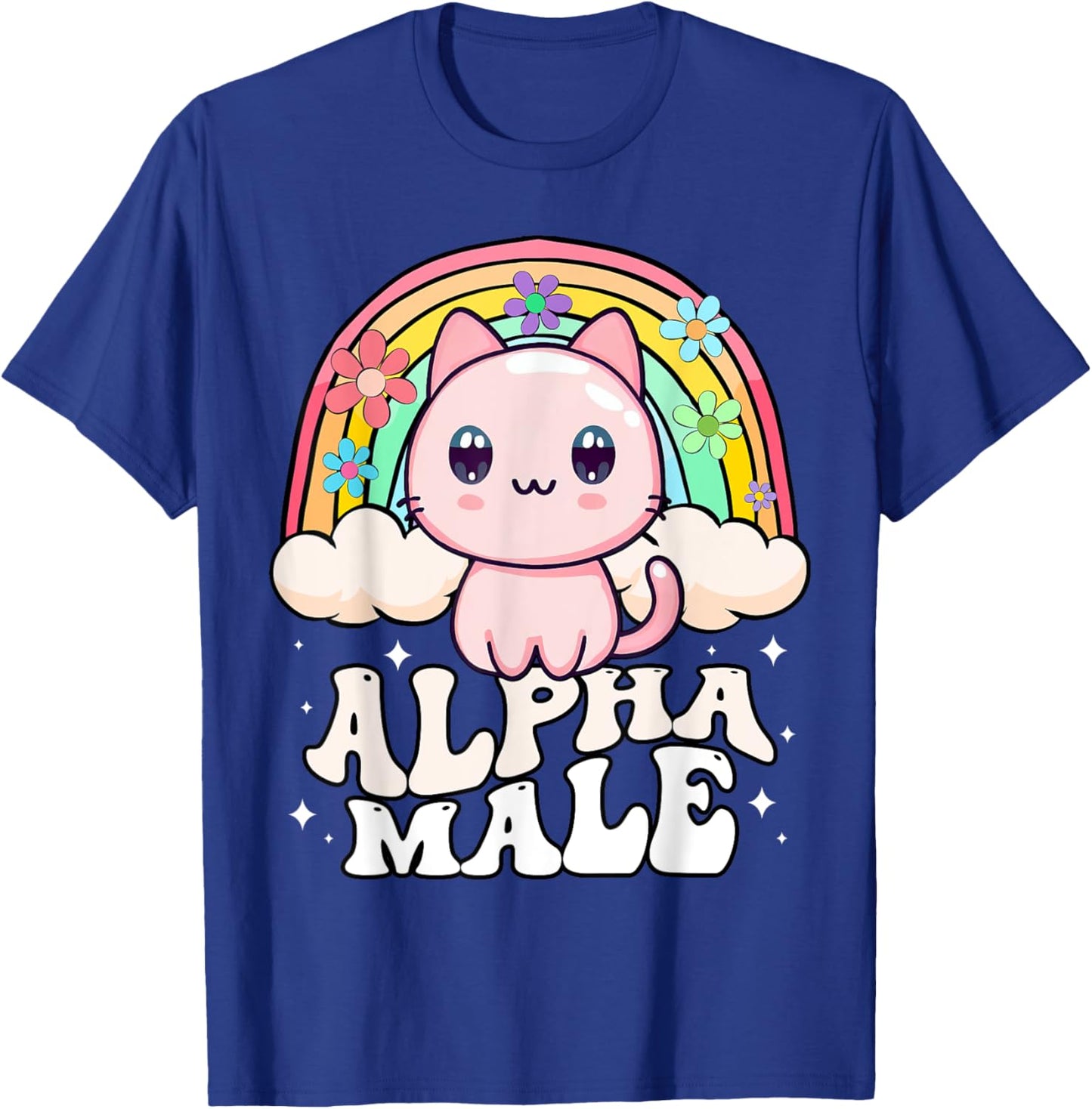 Alpha Male Cat Rainbow T-Shirt - T-Shirt | Royal